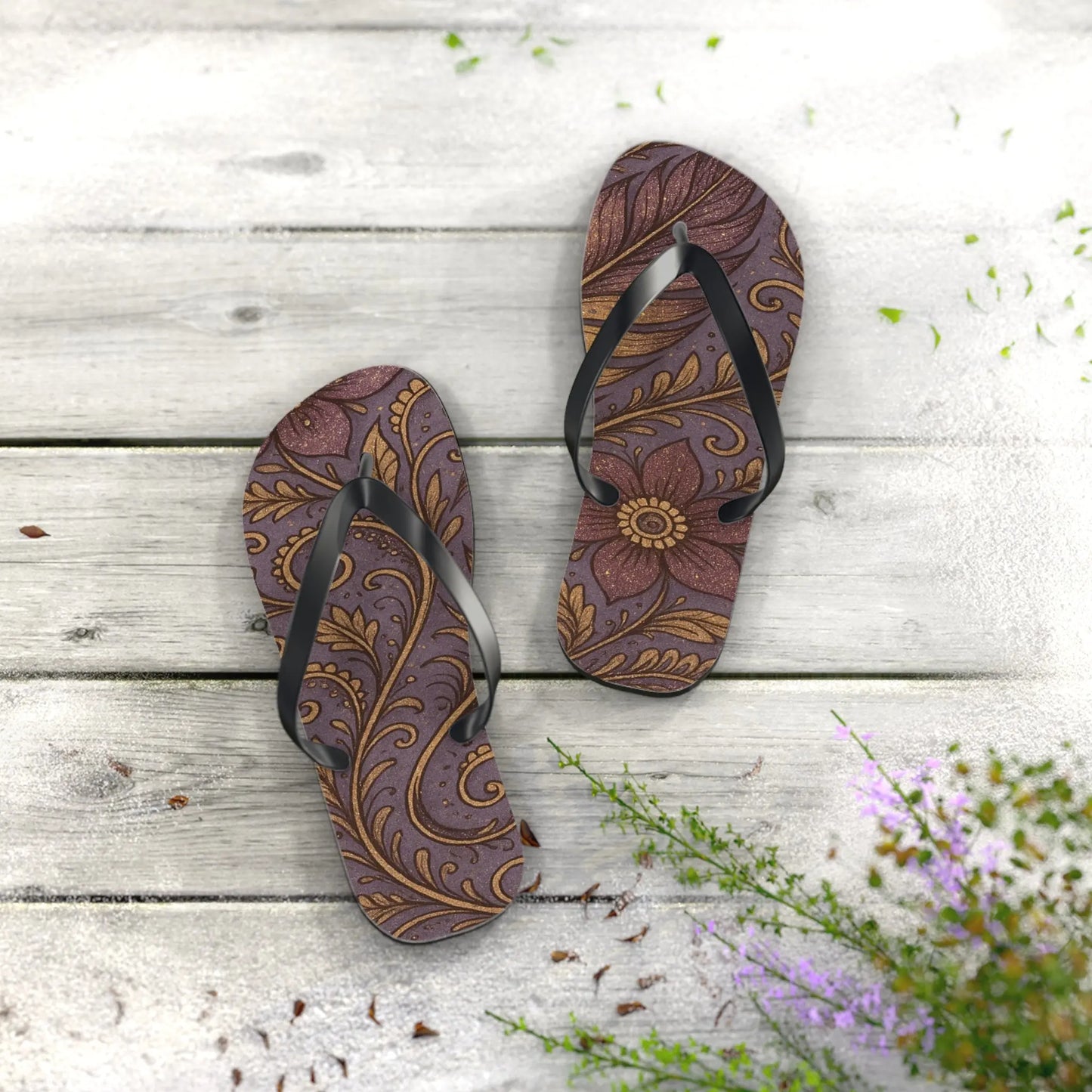Bohemian Flip Flops | Vibrant Summer Sandals, Beach Footwear, Outdoor Style, Vacation Essentials, Festival Ready Printify