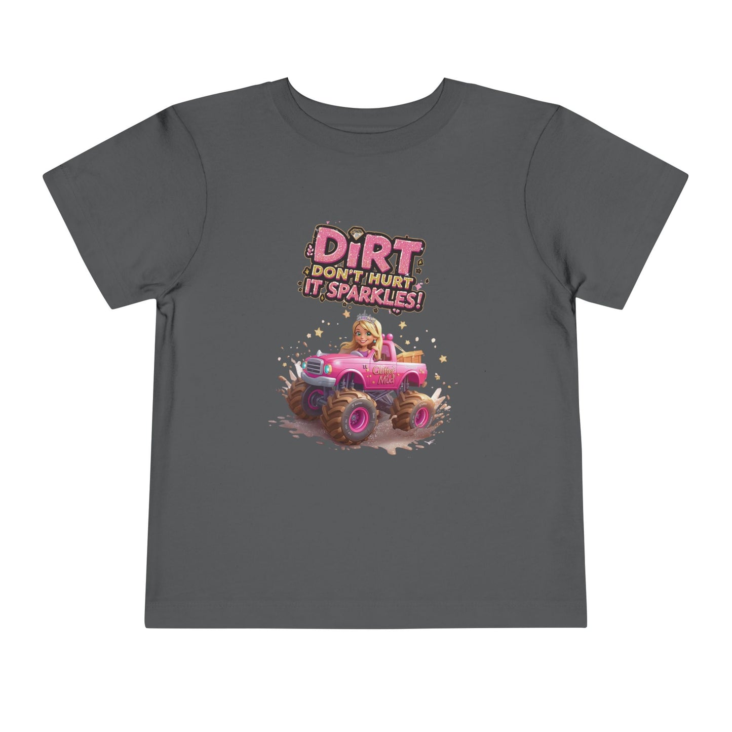 Toddler Tee, Princess in a Pink Monster Truck Dirt Don't Hurt It Sparkles Shirt, Kids Birthday Gift, Cute Girl's Top, Baby Shower Present,