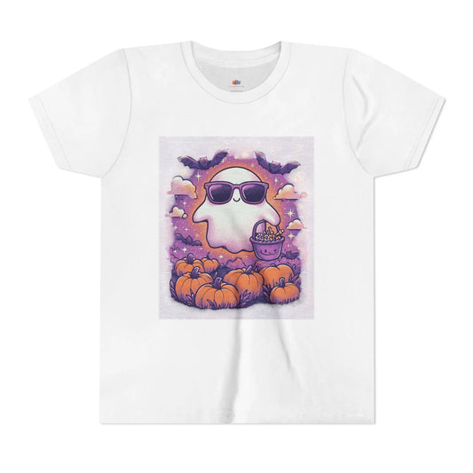 Adorable Ghost Halloween Tee, Youth Short Sleeve T-Shirt Printify