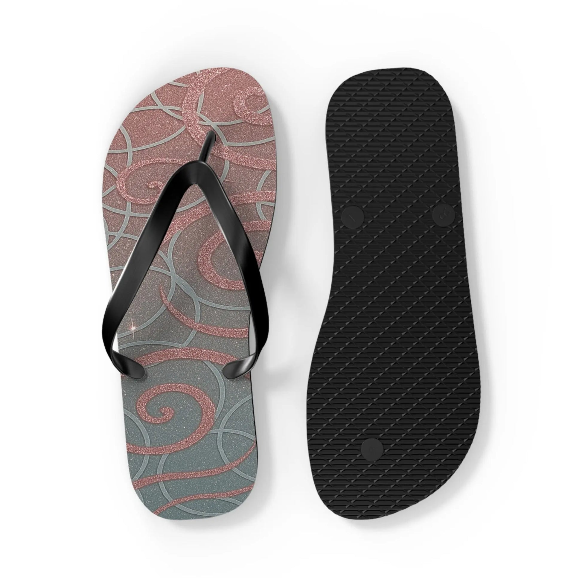 Elegant Swirl Flip Flops | Stylish Summer Footwear, Beach Vibes, Vacation Sandals, Poolside Comfort, Perfect Gift Printify
