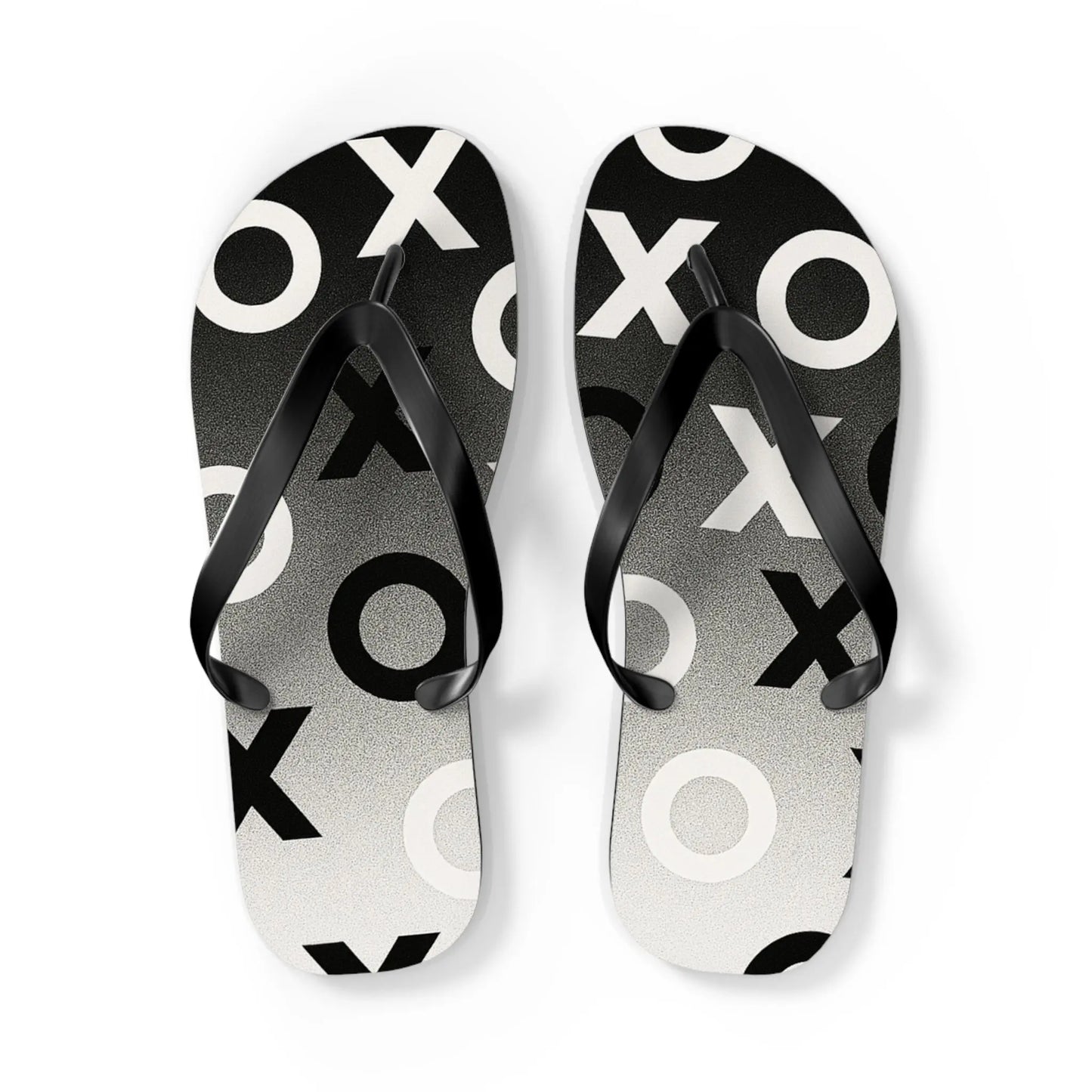 Stylish Flip Flops with Minimalist OX Design, Beach Footwear, Summer Sandals, Casual Summer Vibes, Vacation Essentials Printify