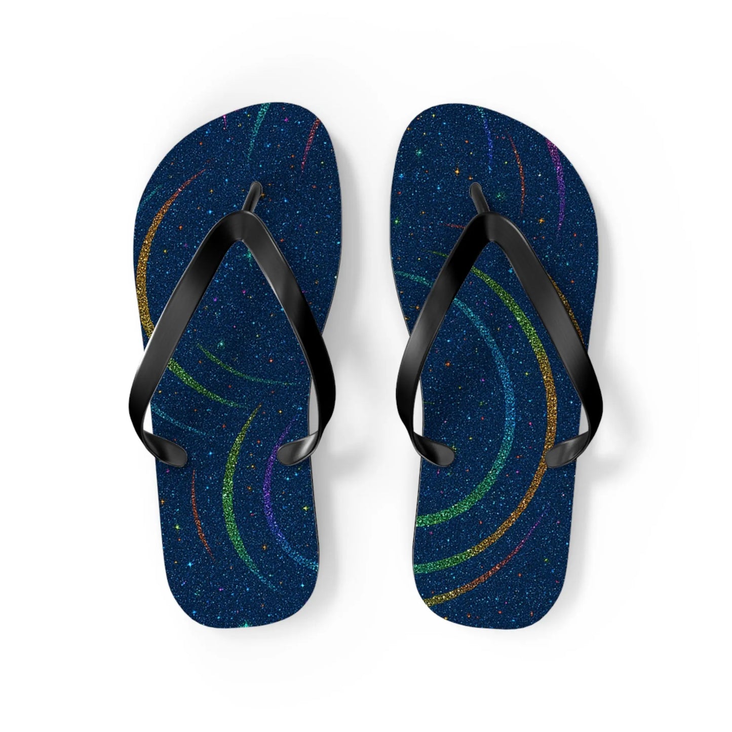 Cosmic Flip Flops | Starry Beach Sandals, Summer Footwear, Boho Style, Vacation Slides, Festival Accessories Printify