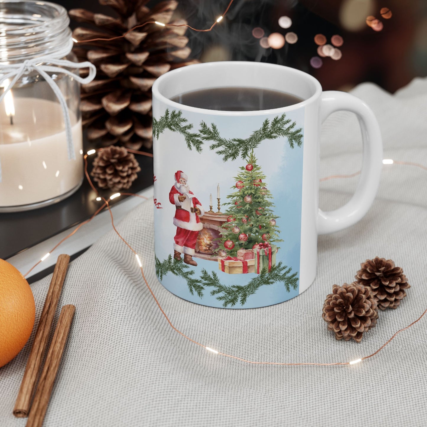 Merry Christmas Ceramic Mug, Holiday Gift, Festive Coffee Cup, Christmas Decor, Seasonal Beverageware