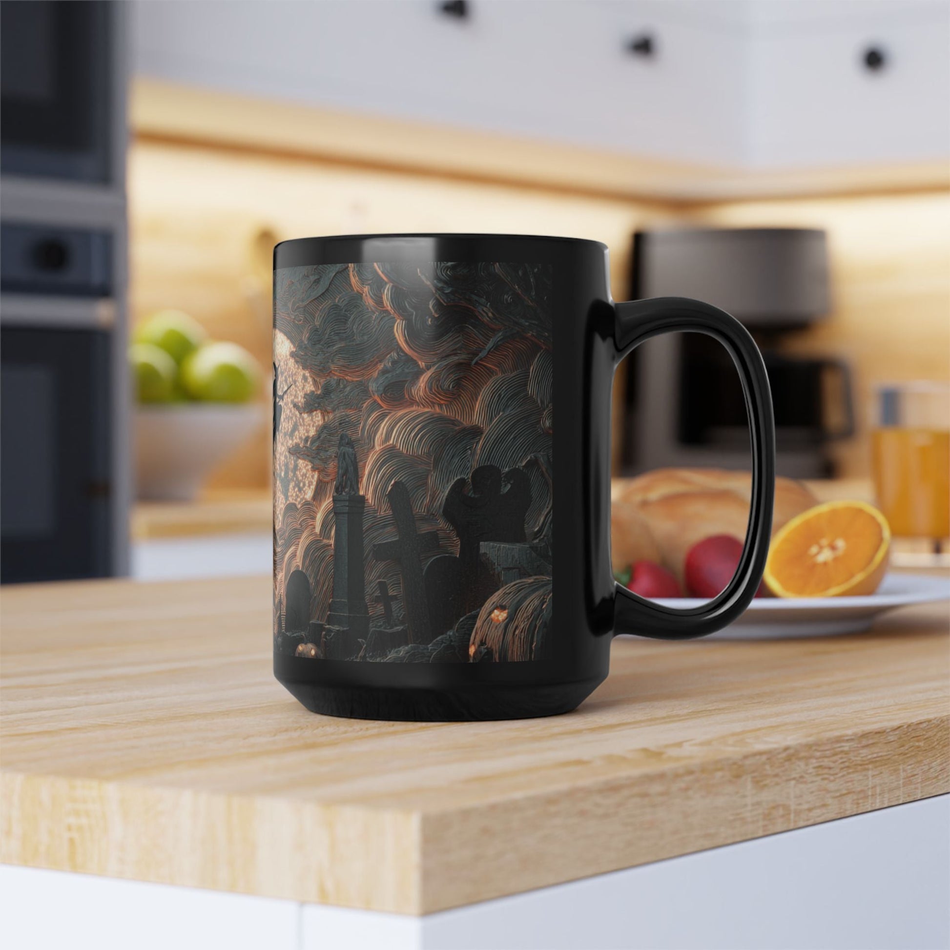 Spooky Witching Hour Mug - Perfect for Halloween Coffee Lovers, Black Ceramic Cup, Gift for Witch Fans, Unique Kitchen Decor, [...] Printify