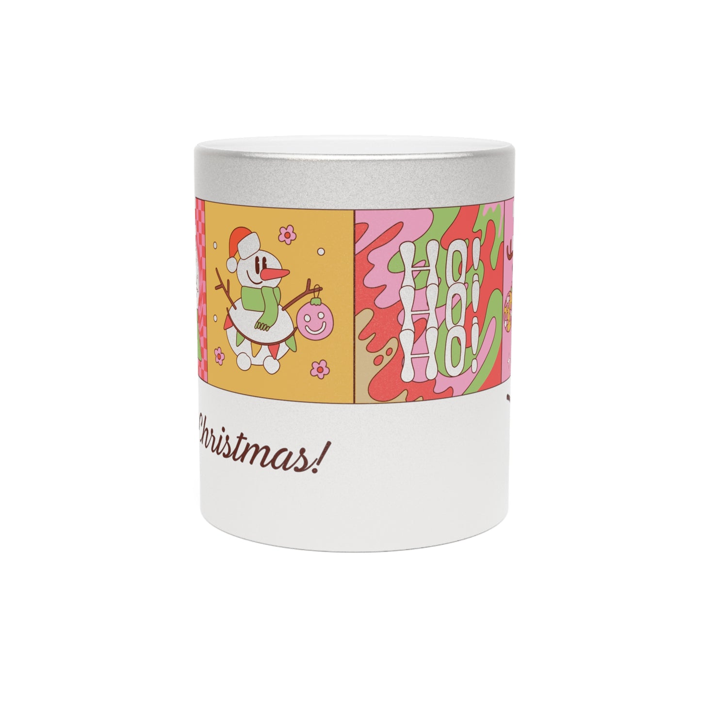 Metallic Christmas Mug | Festive Holiday Drinkware, Gift for Her, Winter Wonderland Decor, Ornament Collector, Merry Christmas Quote