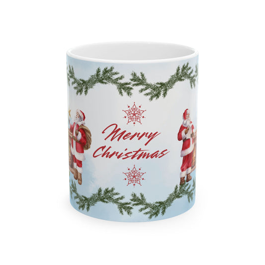 Merry Christmas Ceramic Mug, Holiday Gift, Festive Coffee Cup, Christmas Decor, Seasonal Beverageware