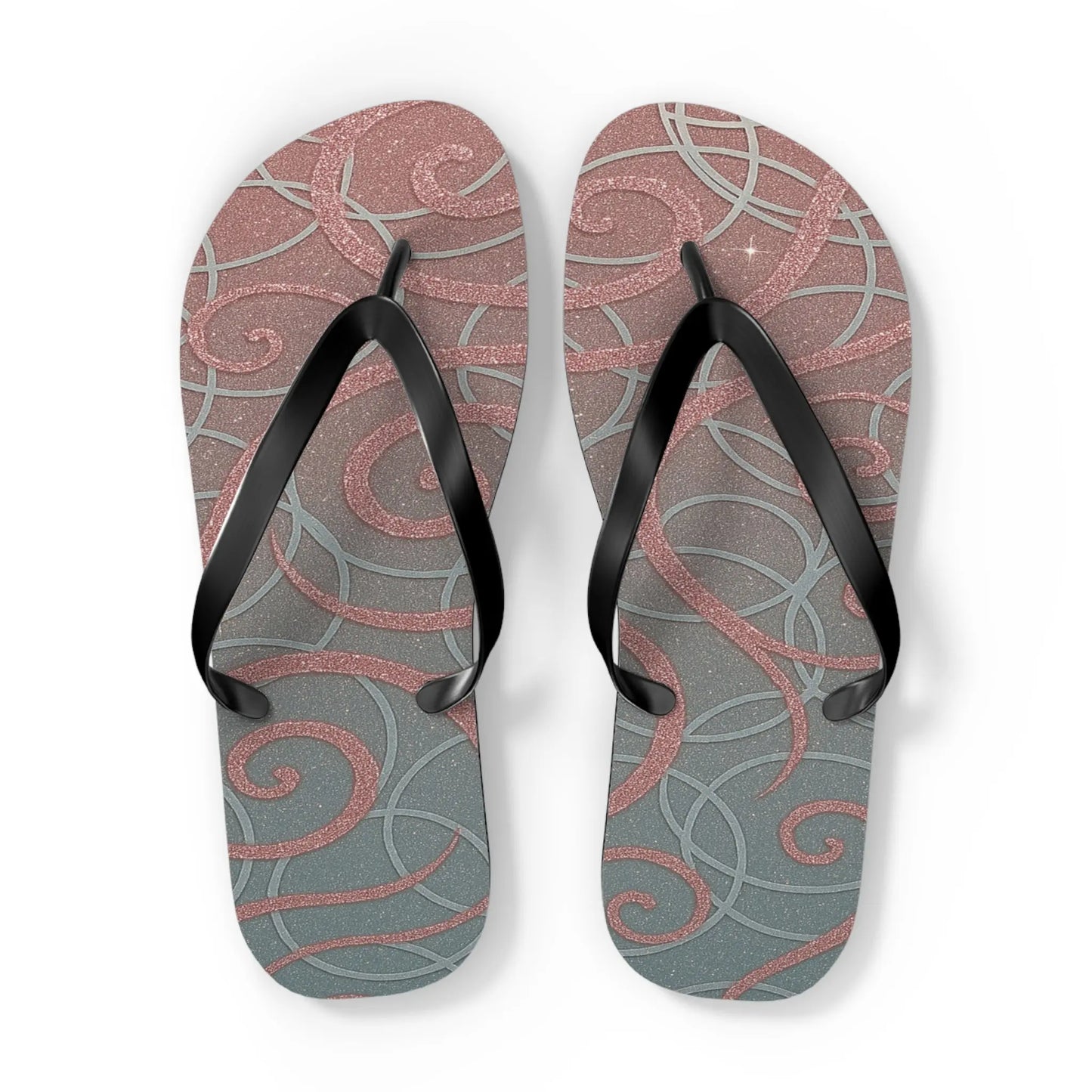 Elegant Swirl Flip Flops | Stylish Summer Footwear, Beach Vibes, Vacation Sandals, Poolside Comfort, Perfect Gift Printify
