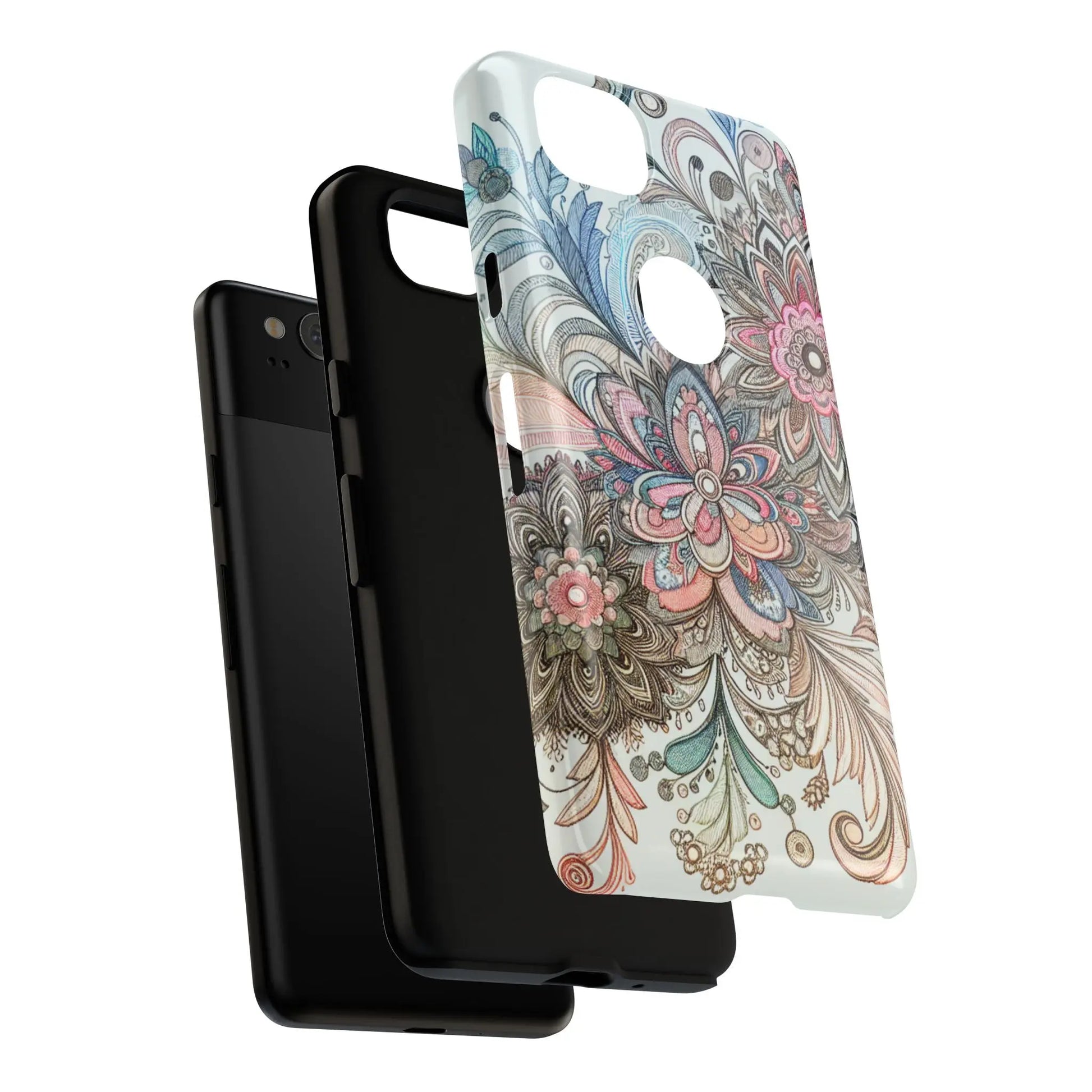 Floral Phone Case, Tough Cases, Protective mobile cover for flower lovers, Gift for her, Stylish phone accessory, Unique floral [...] Printify