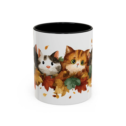 Autumn Cat Coffee Mug, Cute Animal Mug, Fall Decor, Gift for Cat Lovers, Warm Beverage Cup, Thanksgiving Coffee Cup Printify