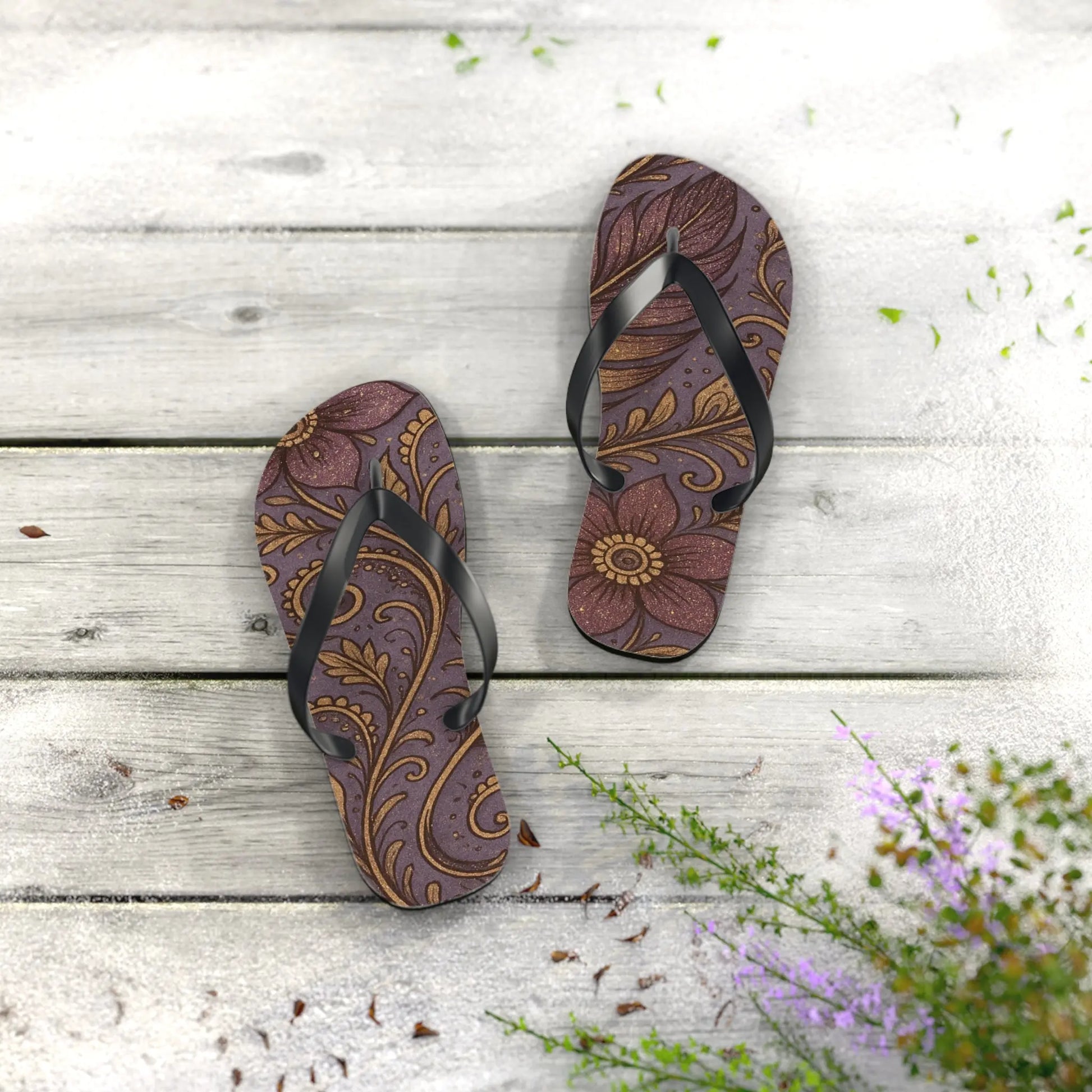 Bohemian Flip Flops | Vibrant Summer Sandals, Beach Footwear, Outdoor Style, Vacation Essentials, Festival Ready Printify