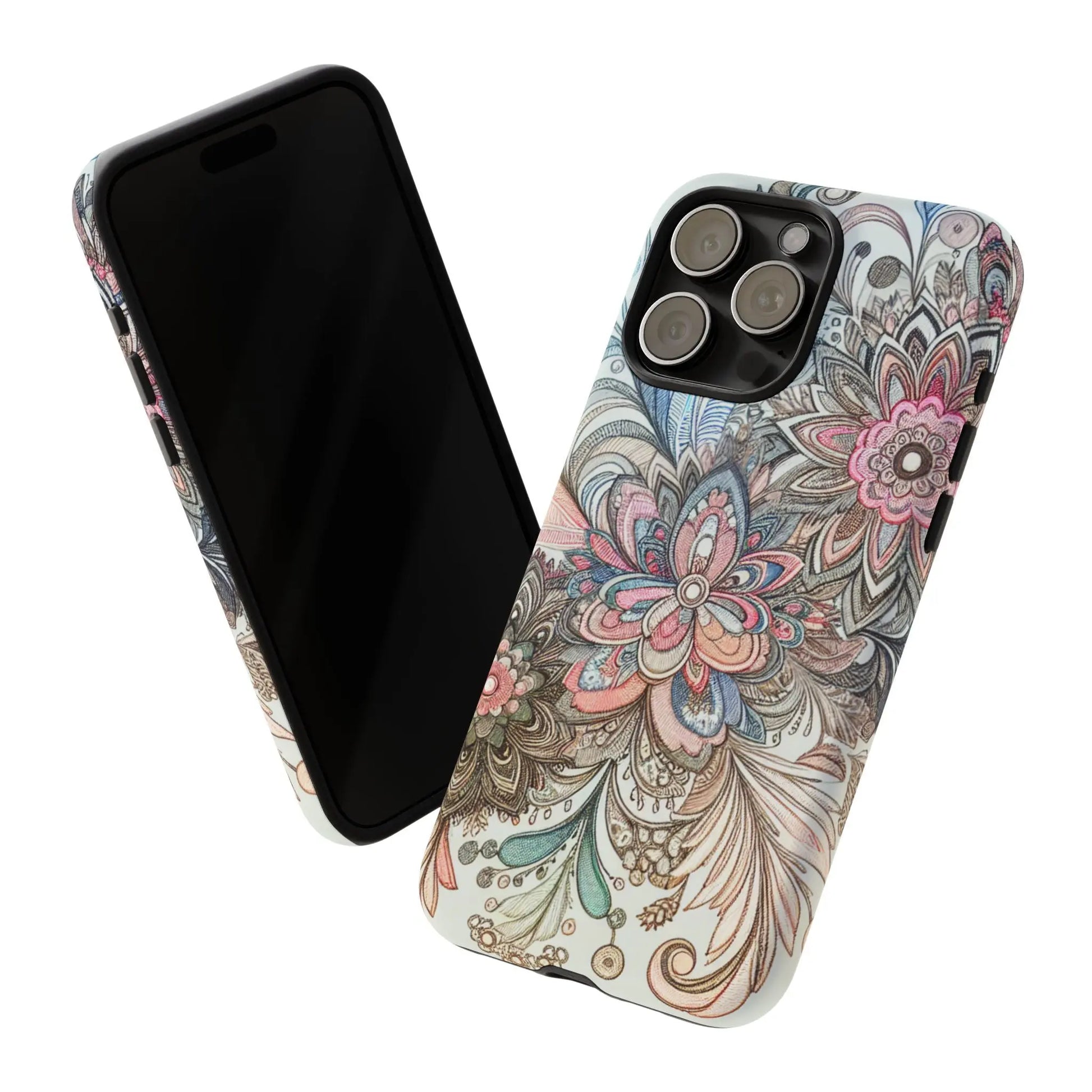 Floral Phone Case, Tough Cases, Protective mobile cover for flower lovers, Gift for her, Stylish phone accessory, Unique floral [...] Printify