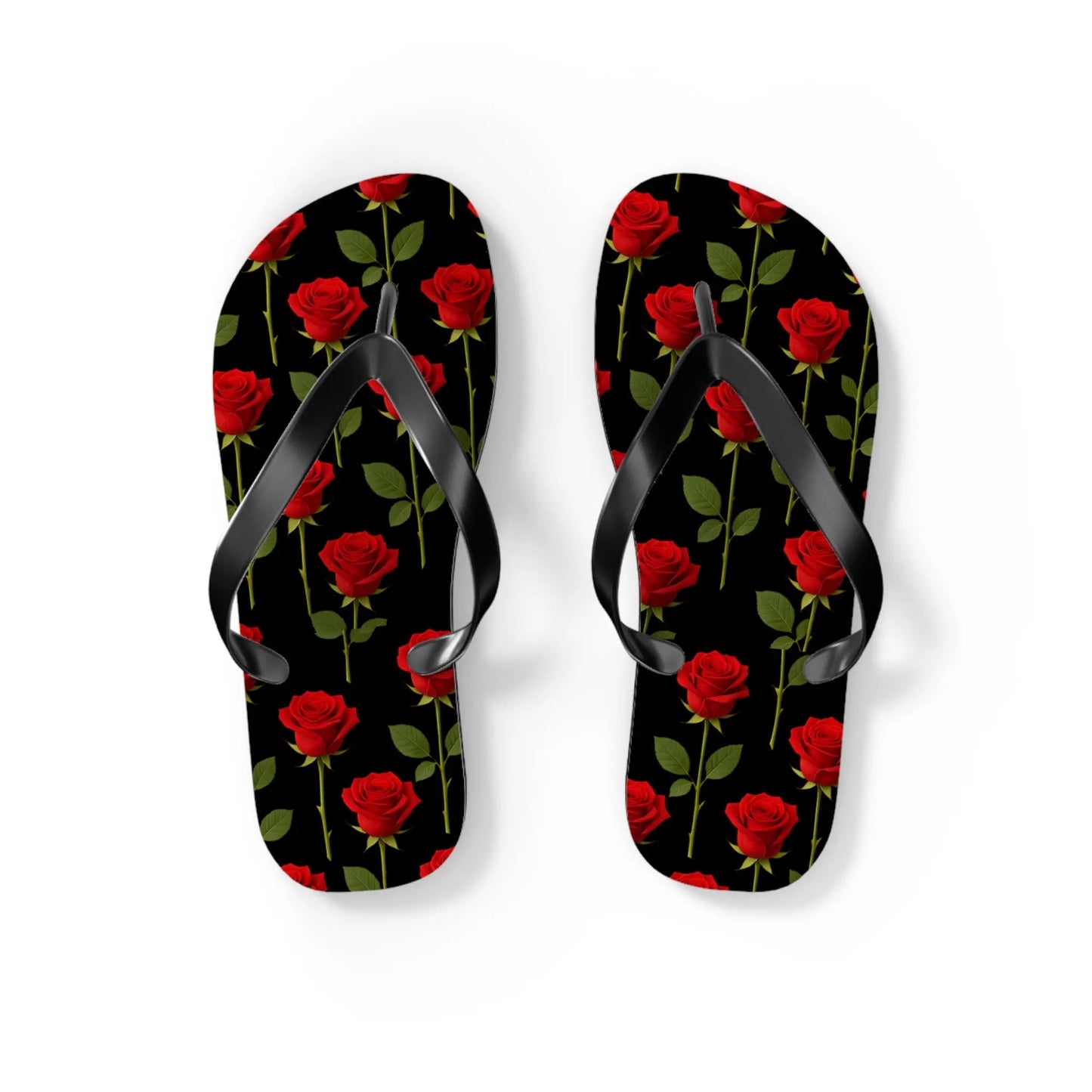 Flip Flops - Long Stemmed Roses Beach Sandals Printify