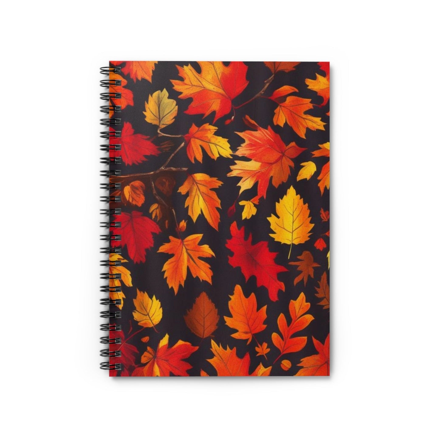 Autumn Leaves Spiral Notebook - Ruled Line, Fall Stationery, Nature Lover's Journal, Back to School, Gift for Writers, Cozy Aesthetic Printify