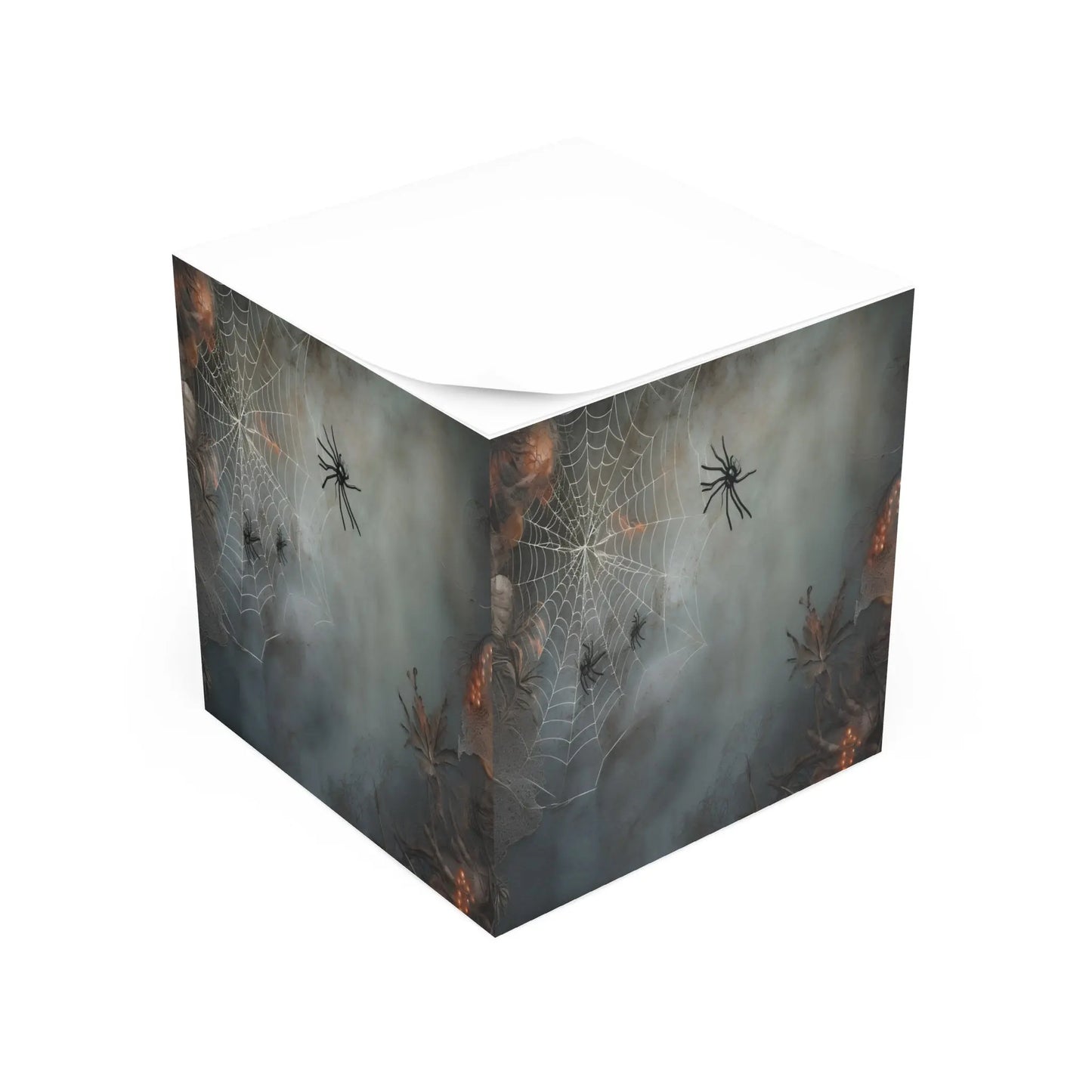 Spooky Spider Note Cube, Halloween Decor, Office Supplies, Unique Gifts, Home Office Accessories Printify
