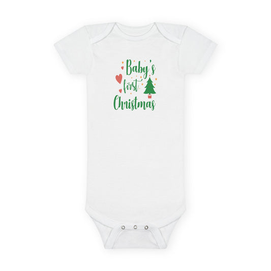 Baby's First Christmas Onesie, Baby Christmas Outfit, Cute Infant Bodysuit, Holiday Gift, Newborn Apparel