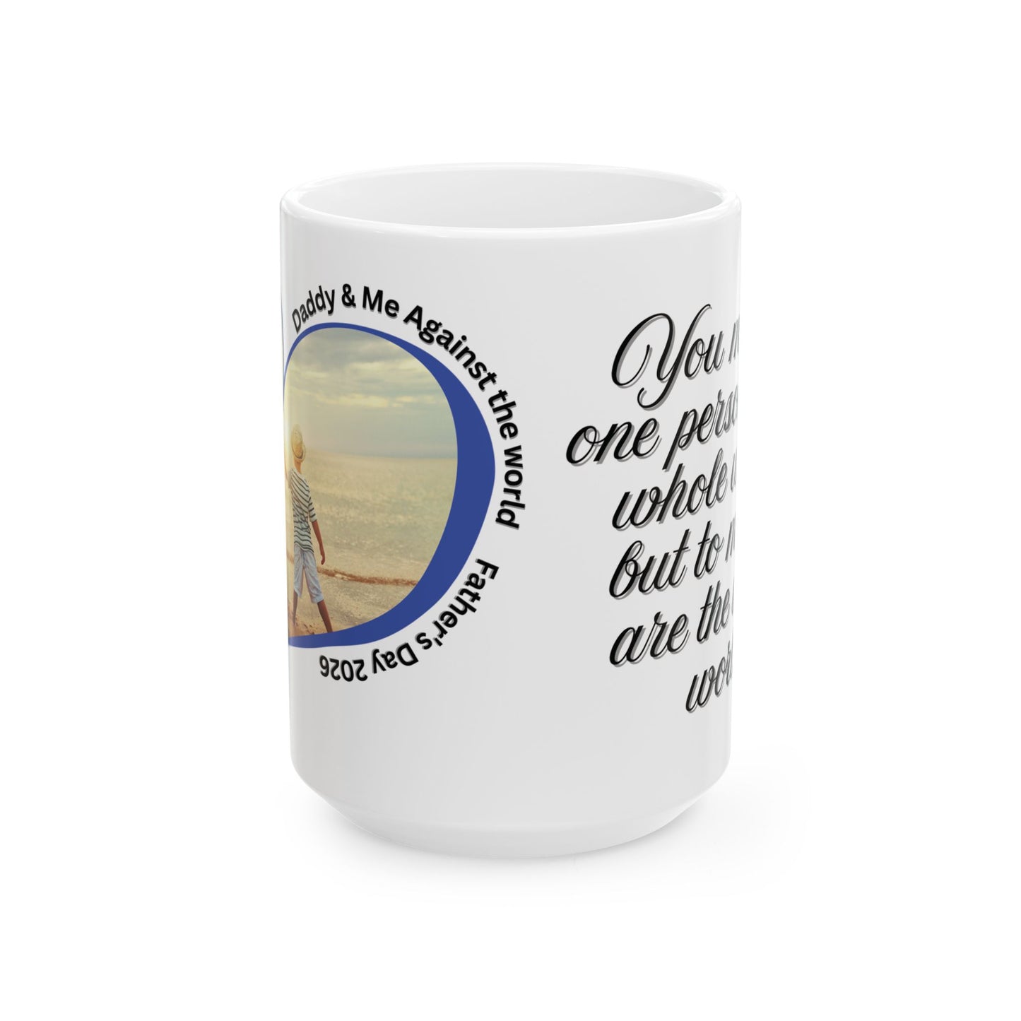 Personalized Fathers Day Mug Custom Photo Heart Coffee Cup With Name and Date Keepsake Gift 11oz 15oz