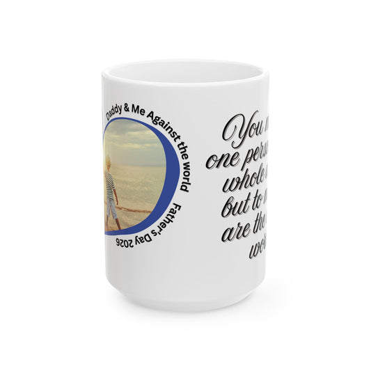 Personalized Fathers Day Mug Custom Photo Heart Coffee Cup With Name and Date Keepsake Gift 11oz 15oz