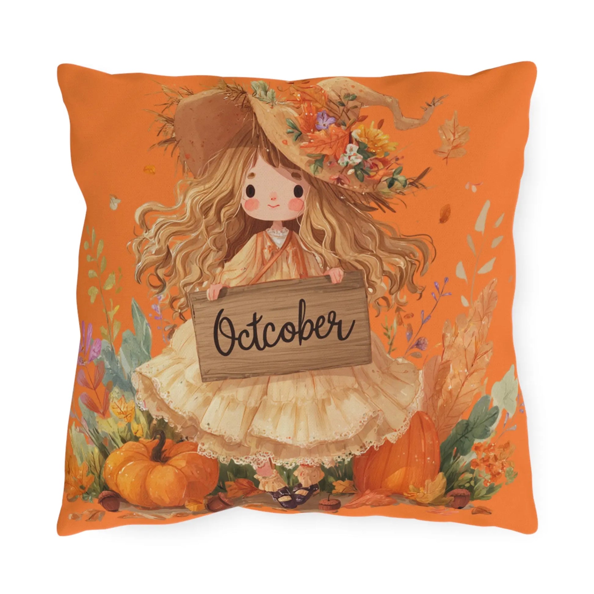 Fall Harvest Outdoor Pillow, Seasonal Decor, Autumn Cushion, Cozy Outdoor Living, October Decorations, Thanksgiving Home Accents Printify