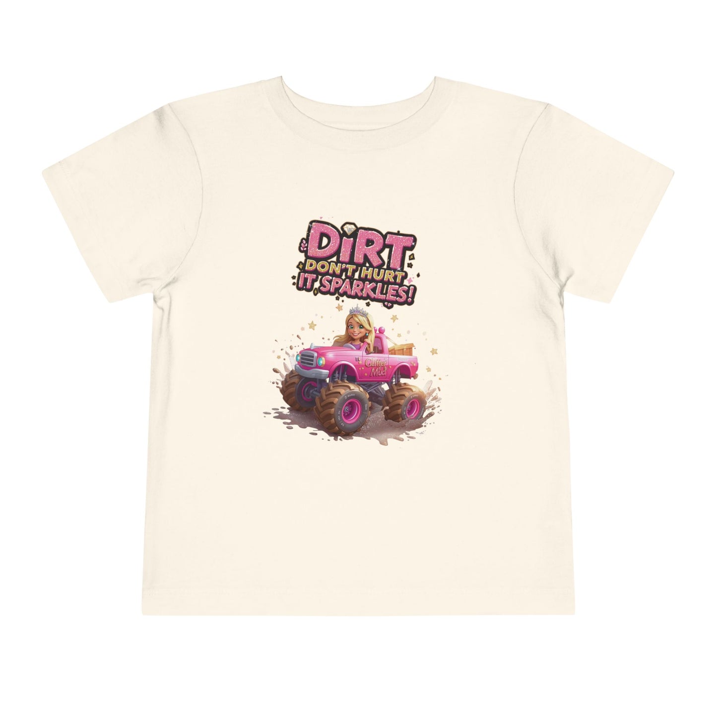 Toddler Tee, Princess in a Pink Monster Truck Dirt Don't Hurt It Sparkles Shirt, Kids Birthday Gift, Cute Girl's Top, Baby Shower Present,