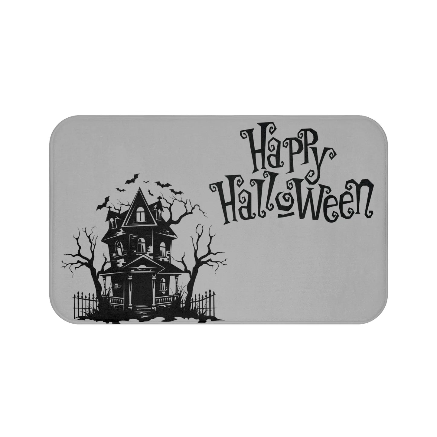 Halloween Bath Mat, Spooky Bathroom Decor, Haunted House Doormat, Trick or Treat Gift, Fall Home Accent, Halloween Decoration Printify