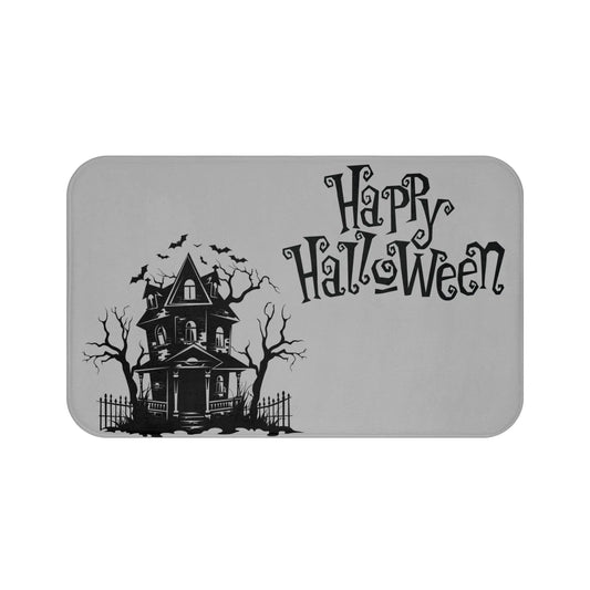 Halloween Bath Mat, Spooky Bathroom Decor, Haunted House Doormat, Trick or Treat Gift, Fall Home Accent, Halloween Decoration Printify