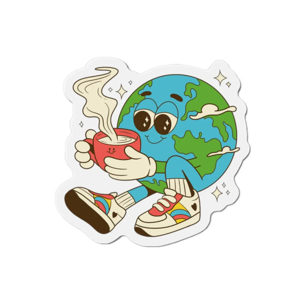 Whimsical Earth Magnet, Cute Die-Cut Magnet - Eco-Friendly Fridge Magnet - A Lid for Every Pot ~Everyday Designz~