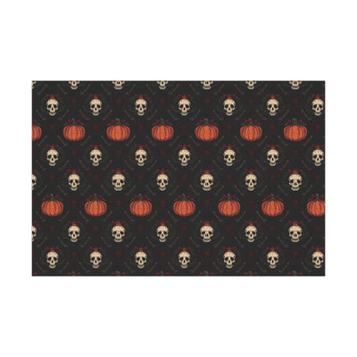 Hollyween Christmas Wrapping Paper – Gothic Holiday Gift Wrap with Skulls, Pumpkins & Bows