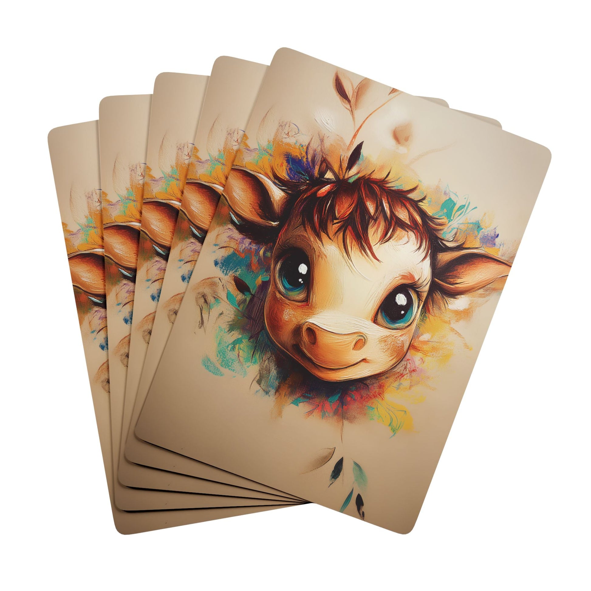 Highland Cow Artistic Playing Cards Set, Poker Cards with Unique Designs, Gift for Card Game Lovers, Fun Family Game, Housewarming Gift Printify