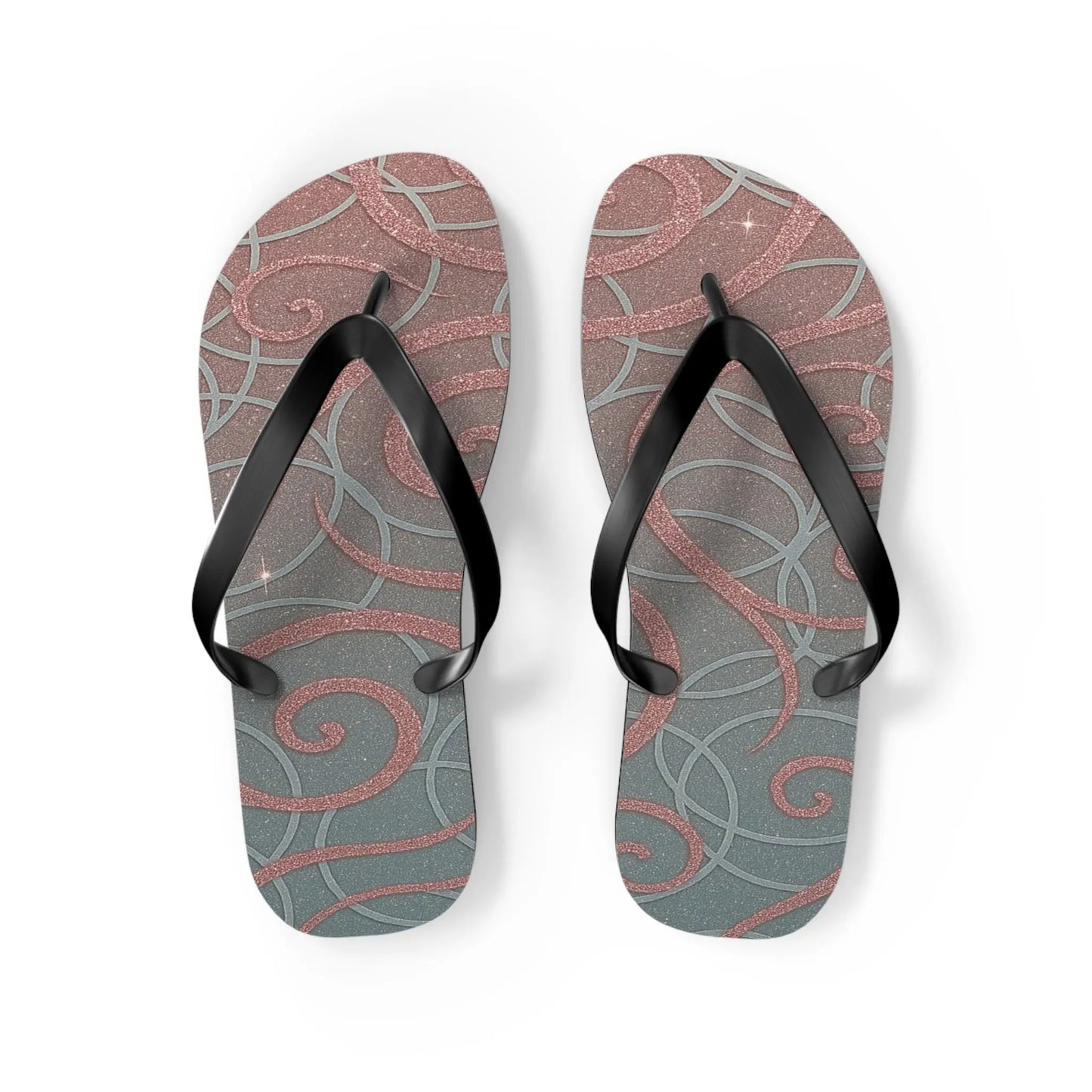 Elegant Swirl Flip Flops | Stylish Summer Footwear, Beach Vibes, Vacation Sandals, Poolside Comfort, Perfect Gift Printify