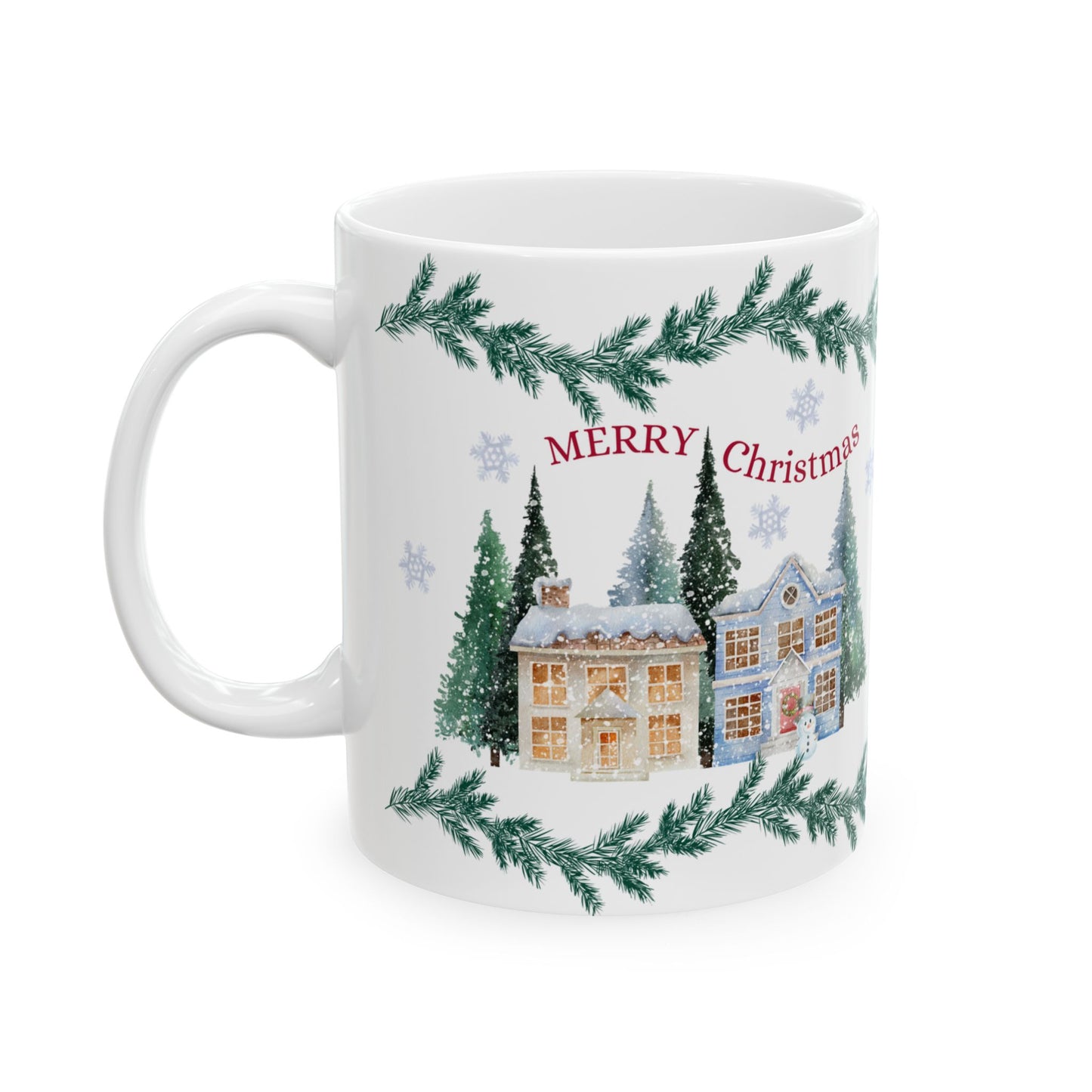 Christmas-Themed Ceramic Mug, Holiday Gift, Festive Drinkware, Winter Decor, Home & Kitchen, Coffee/Tea Cup