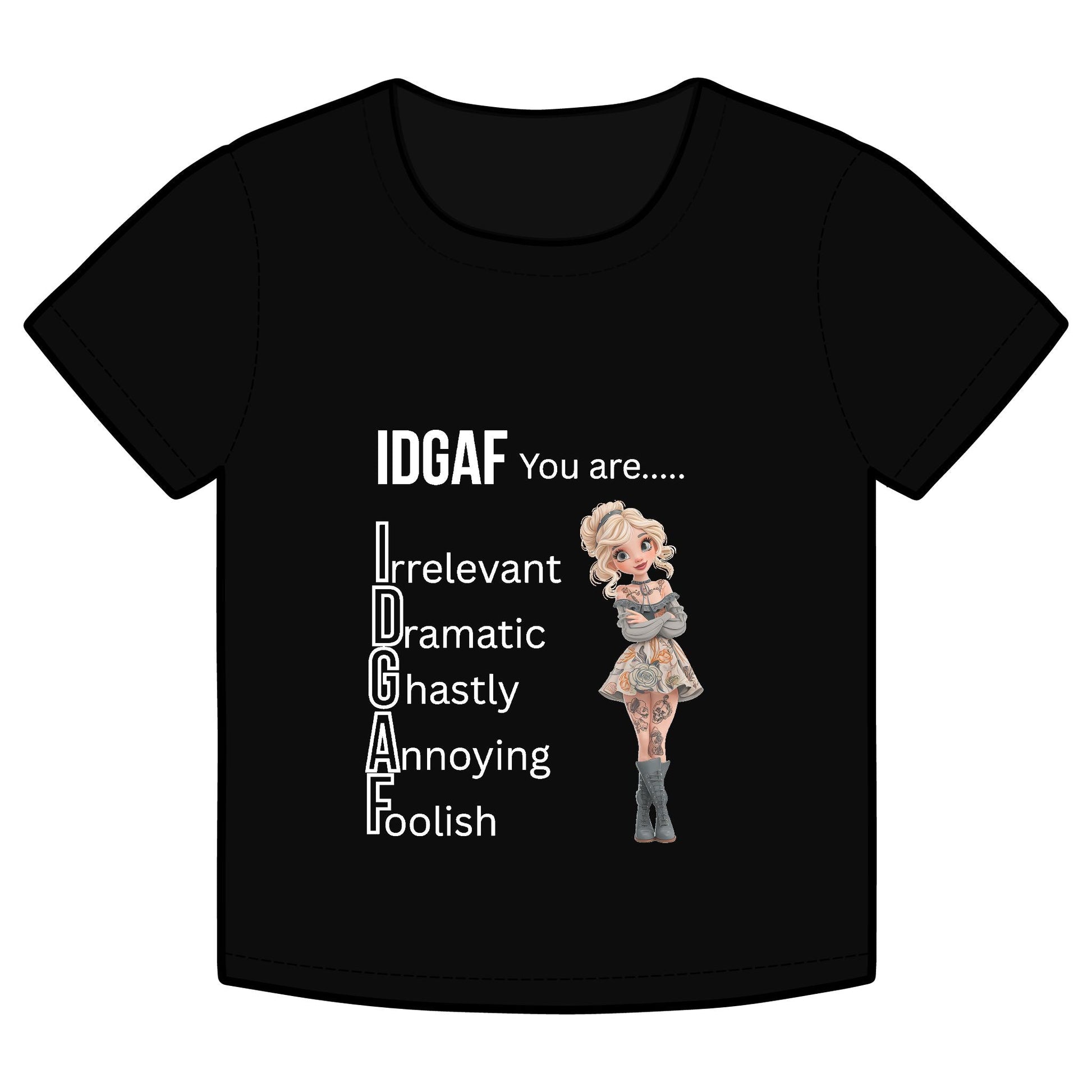 IDGAF Organic Rib  Tee, Funny tee for Women, Clothing, Apparel Printify