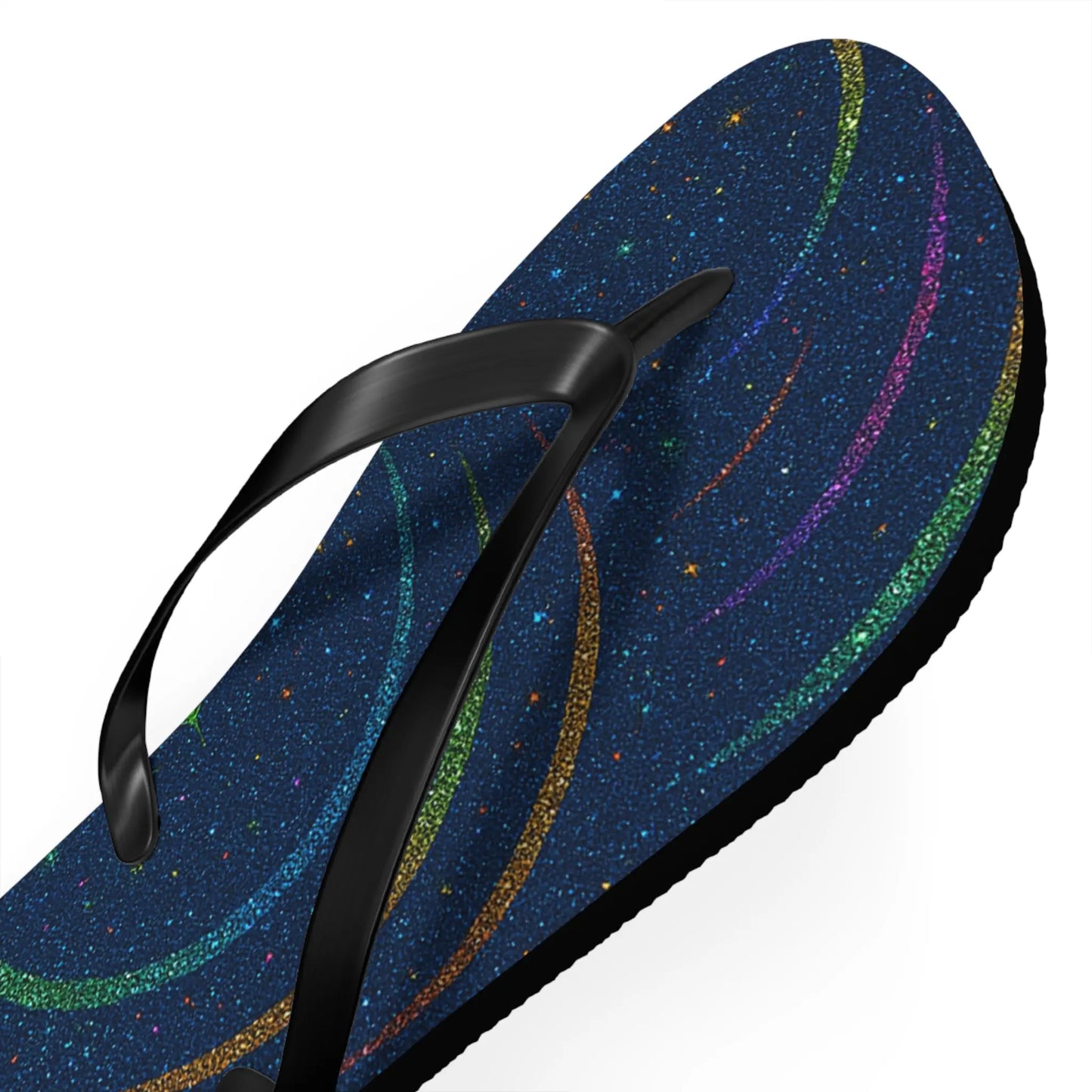 Cosmic Flip Flops | Starry Beach Sandals, Summer Footwear, Boho Style, Vacation Slides, Festival Accessories Printify