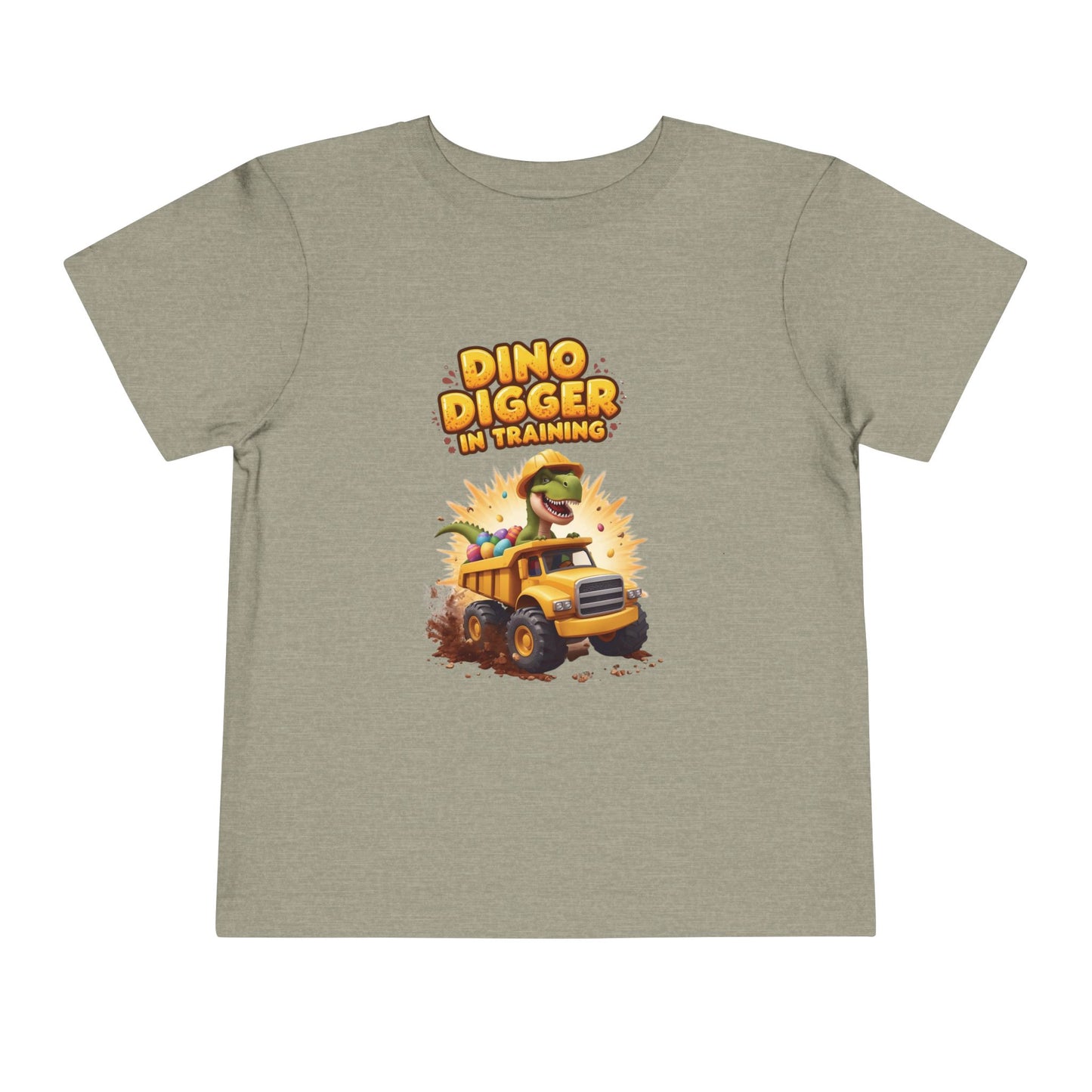 Dino Digger Toddler Tee - Fun Dino Excavator T-Shirt, Kids Gift, Birthday Outfit, Playwear, Cute Dinosaur Apparel