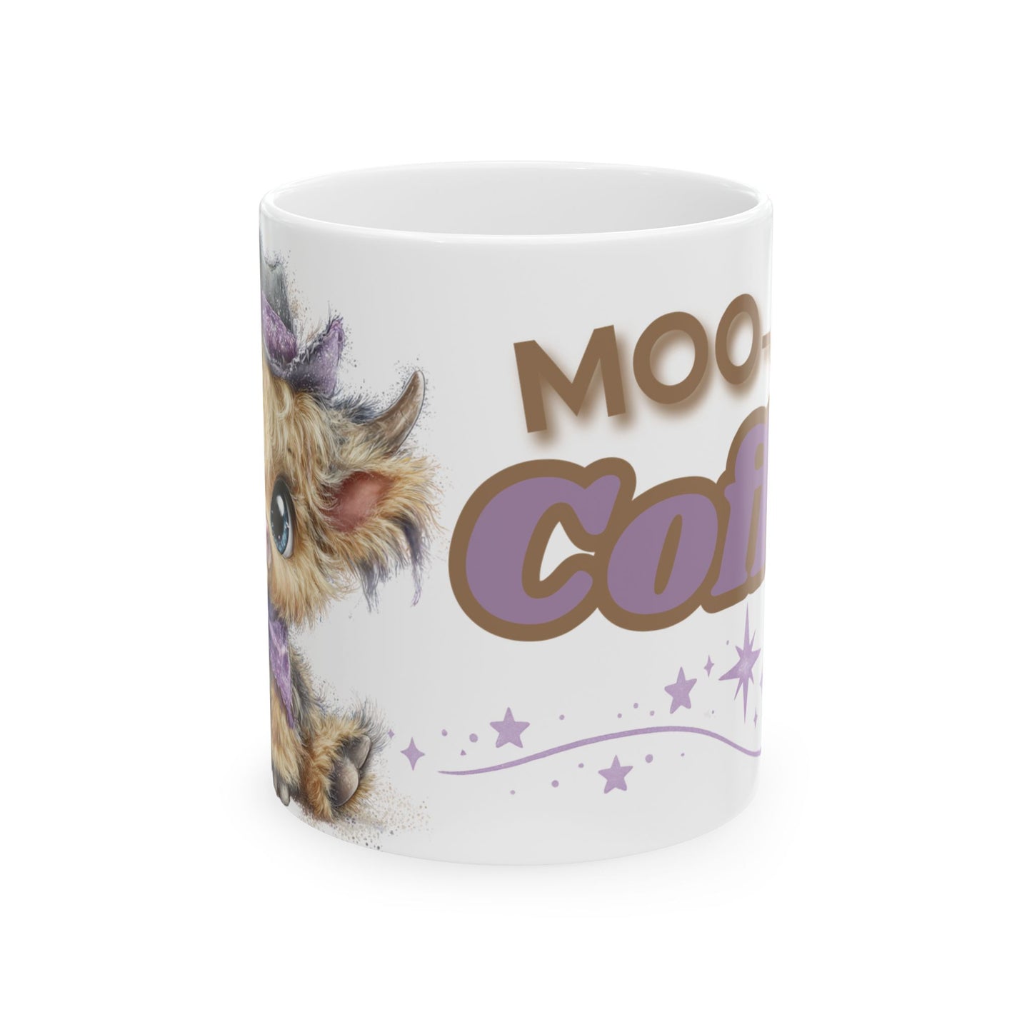 Highland Cow Coffee Mug Moo Re Coffee White Glossy Cup 11oz and 15oz