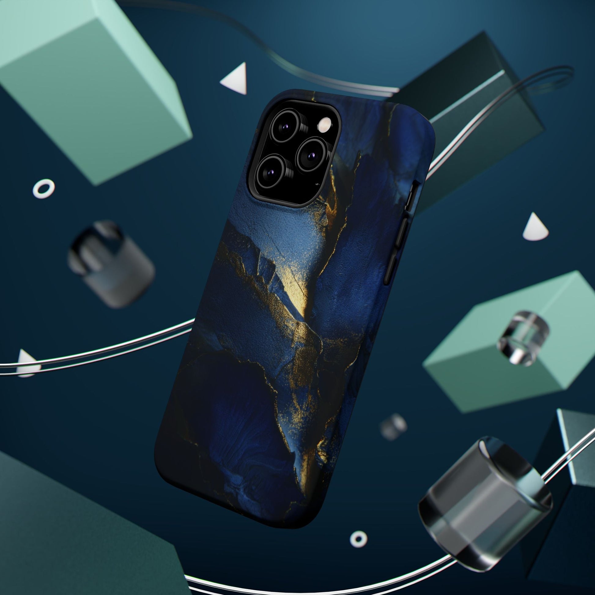 Phone Case - Blue and Gold 8k HD Design - Magnetic Tough Cases Printify