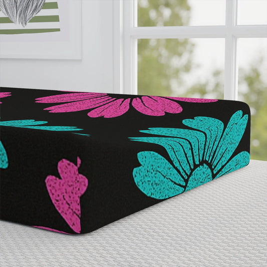 Vibrant Pop Color Floral Baby Changing Pad Cover - Vibrant Daisy Design, Nursery Decor, Baby Shower Gift, Infant Essentials, Gender Neutral Printify