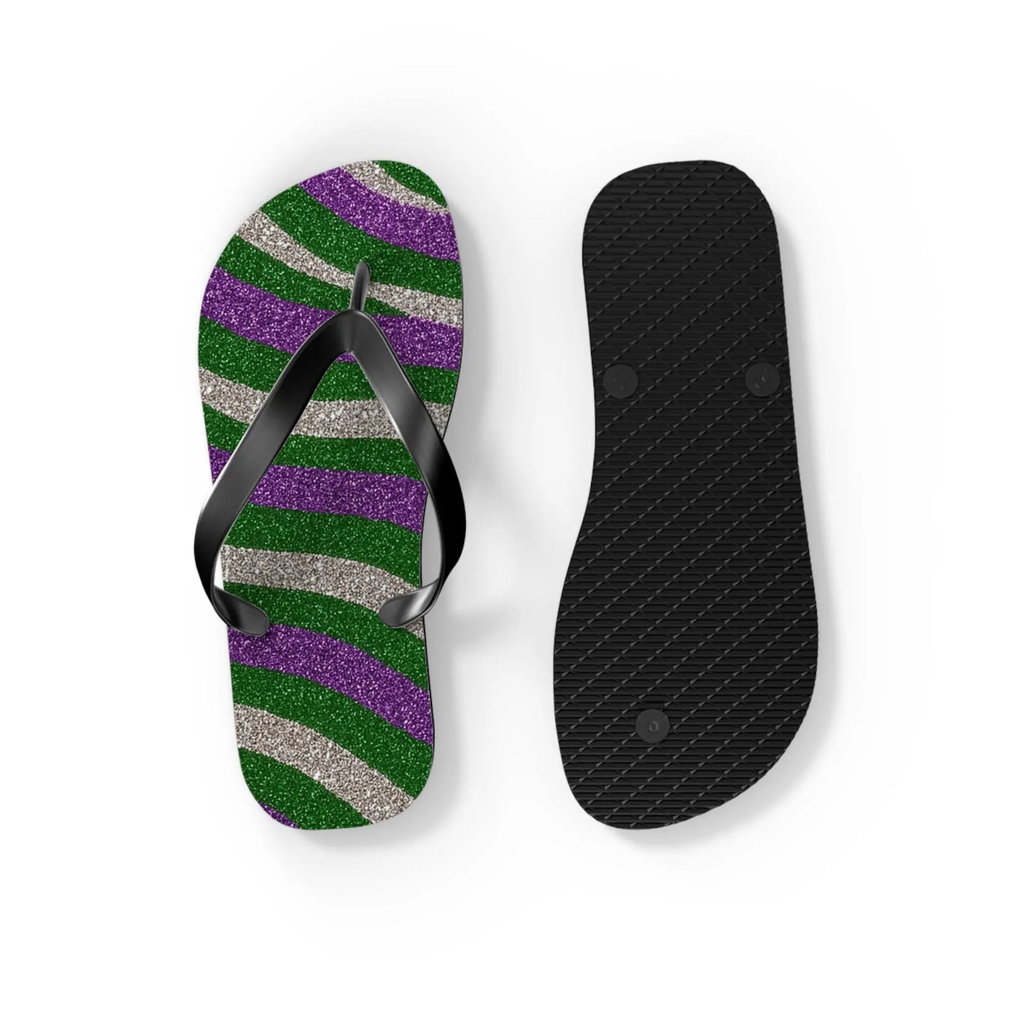 Vibrant Striped Flip Flops for Summer, Beach, Pool, Vacation, Trendy Footwear Printify
