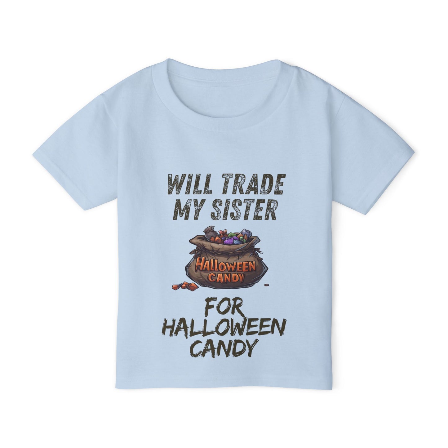 Funny Halloween Toddler T-Shirt, Funny Kid's Tee, Will Trade My Sister for Candy, Halloween Costume, Kids Party Apparel