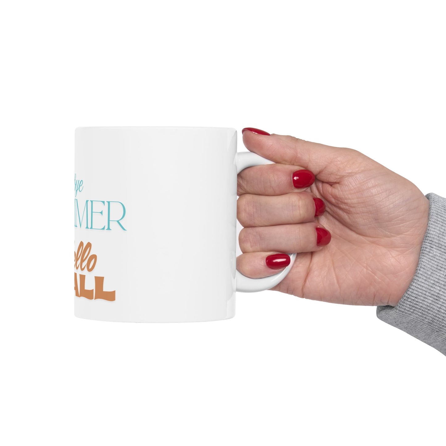 Ceramic Mug, Goodbye Summer Hello Fall Whimsical Witch Design, Halloween Coffee Cup, Autumn Kitchen Decor, Witchy Tea Mug, Fall Decor Gift