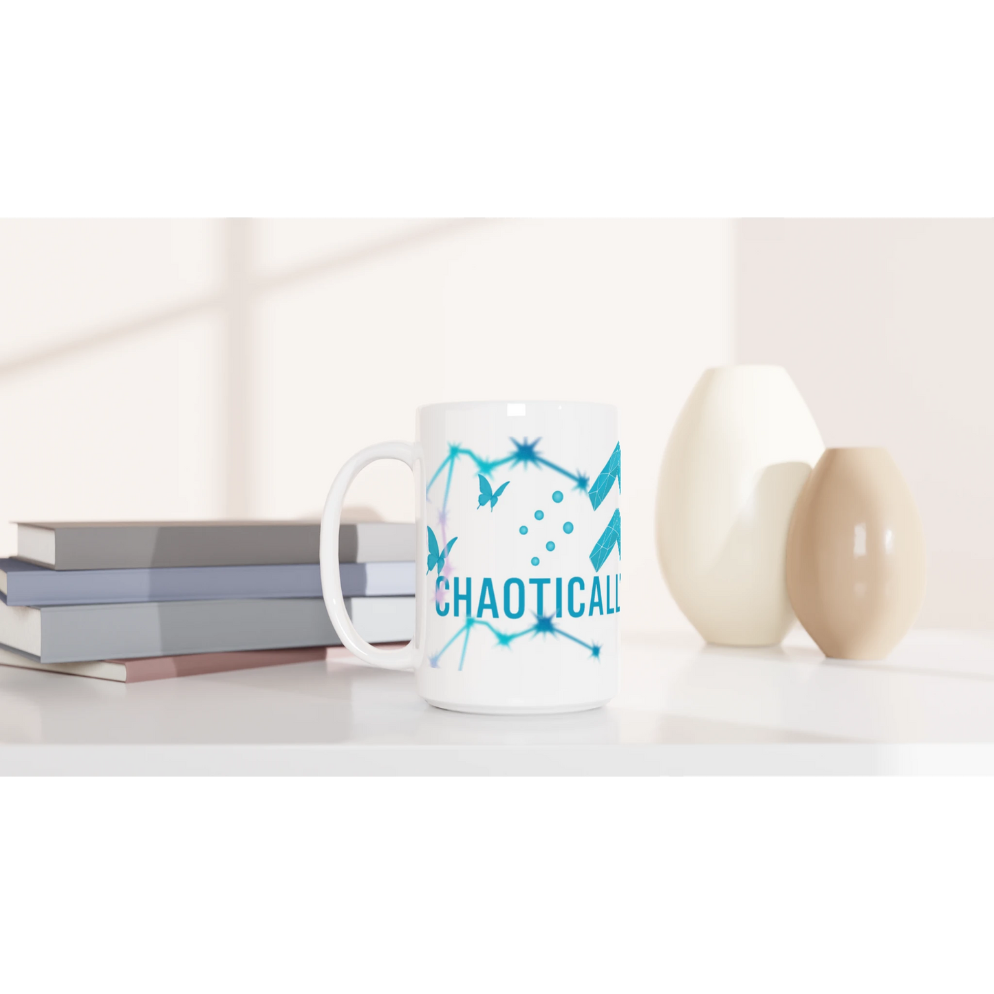 Zodiac Aquarius - Chaotically Composed - White 15oz Ceramic Mug | Unique Everyday Designz Home, Gifts & Apparel A Lid for Every Pot ~Everyday Designz~