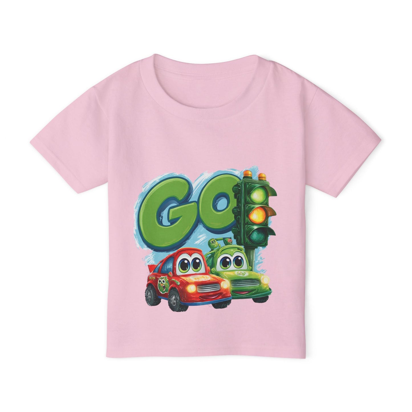 Colorful Kids' Tee with Cars Design, Toddler T-shirt, Go Traffic Shirt, Fun Playtime Apparel, Gift for Birthdays or Holidays Printify