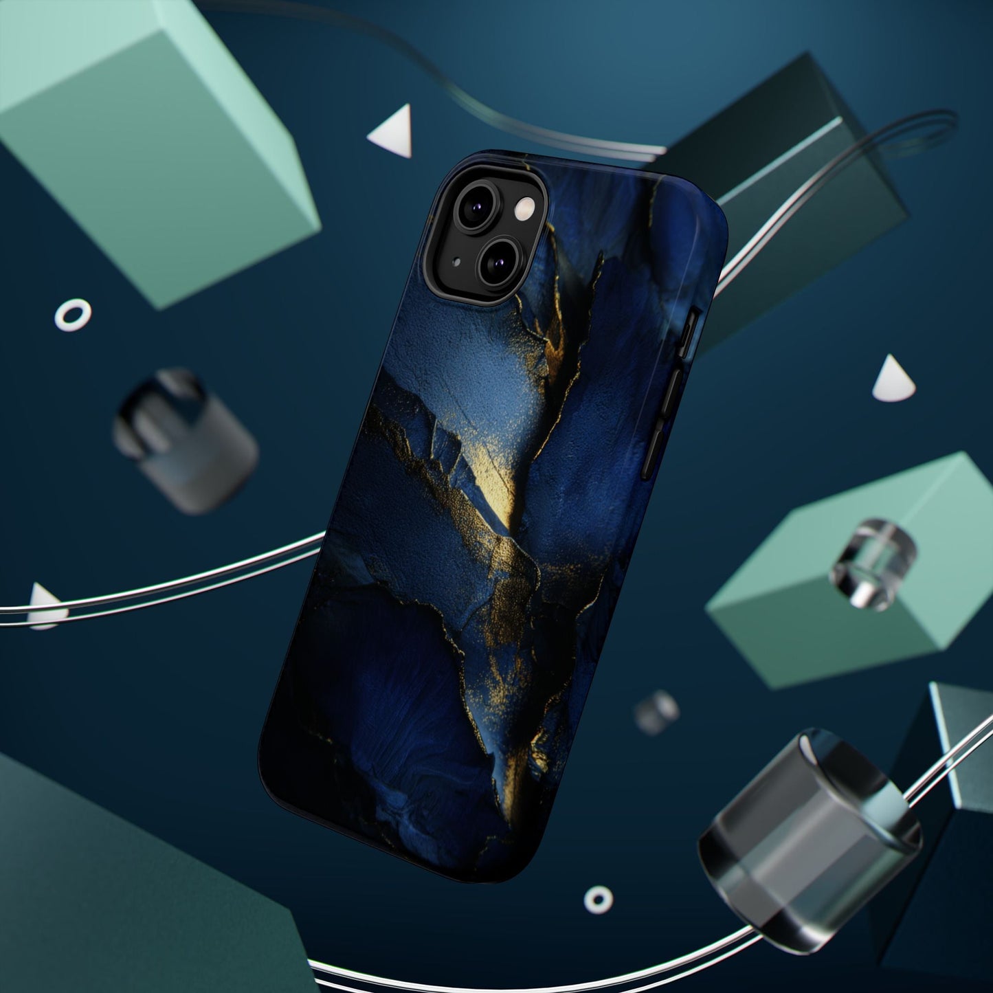 Phone Case - Blue and Gold 8k HD Design - Magnetic Tough Cases Printify
