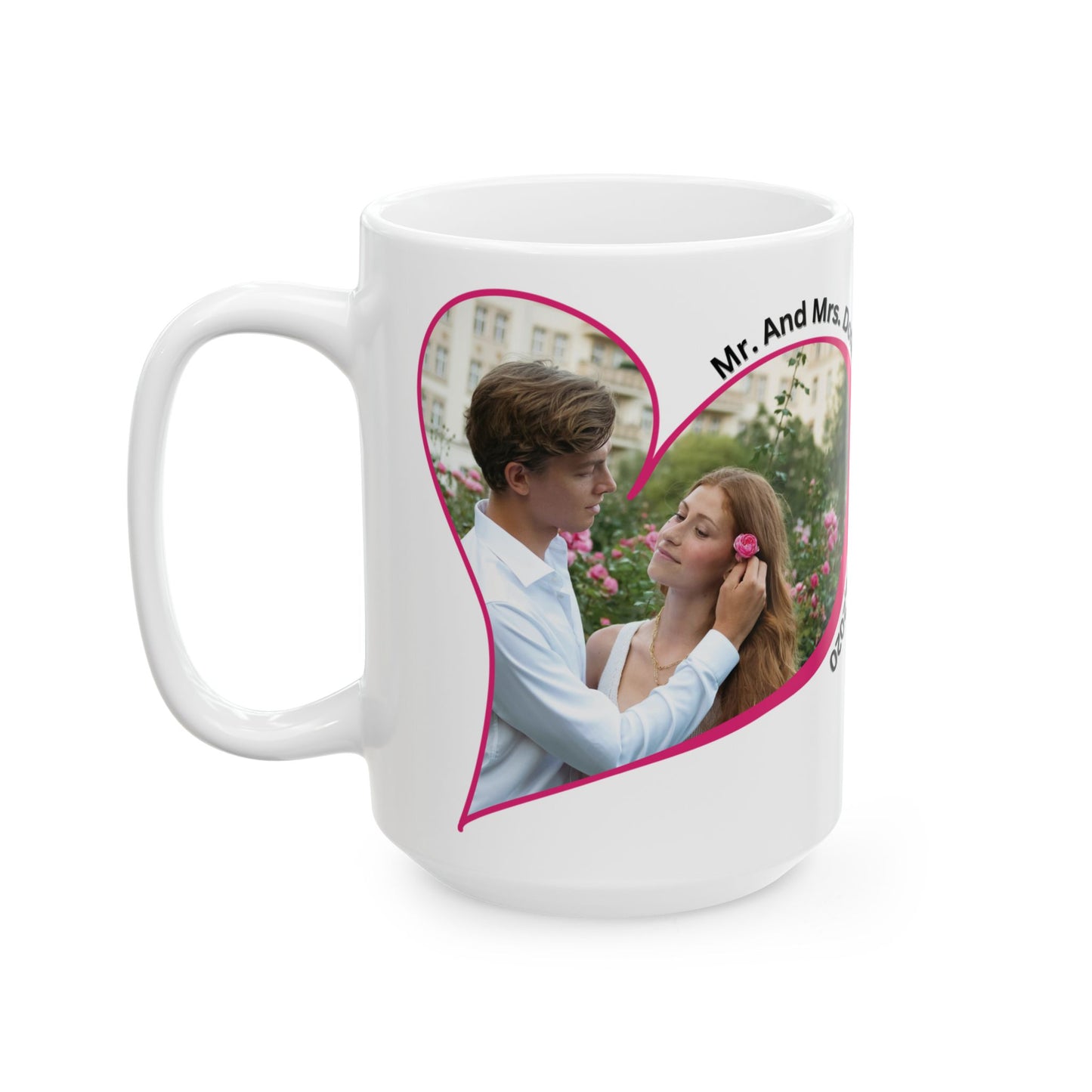 Personalized Wedding Anniversary Mug Custom Photo Heart Coffee Cup With Names and Date Keepsake Gift 11oz 15oz
