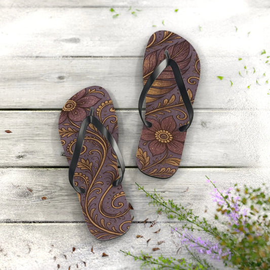 Bohemian Flip Flops | Vibrant Summer Sandals, Beach Footwear, Outdoor Style, Vacation Essentials, Festival Ready Printify