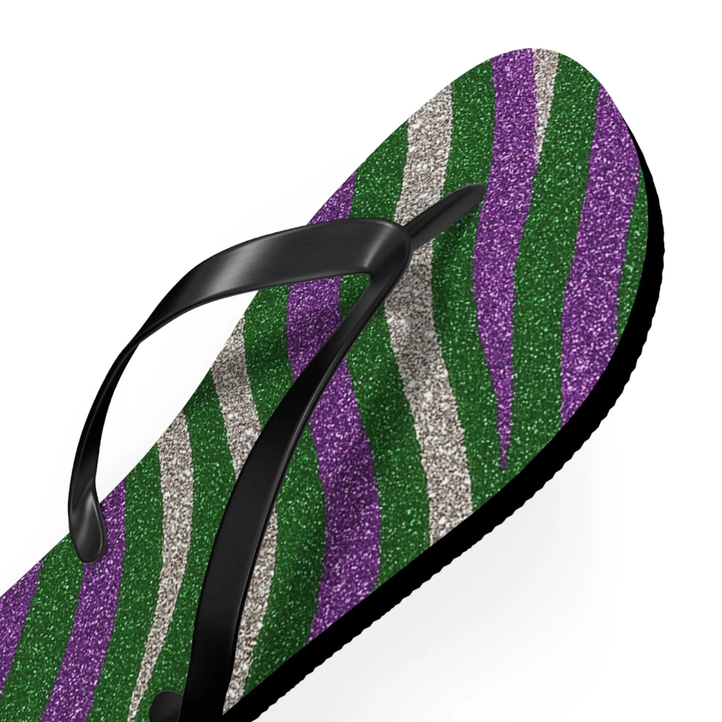 Vibrant Striped Flip Flops for Summer, Beach, Pool, Vacation, Trendy Footwear Printify