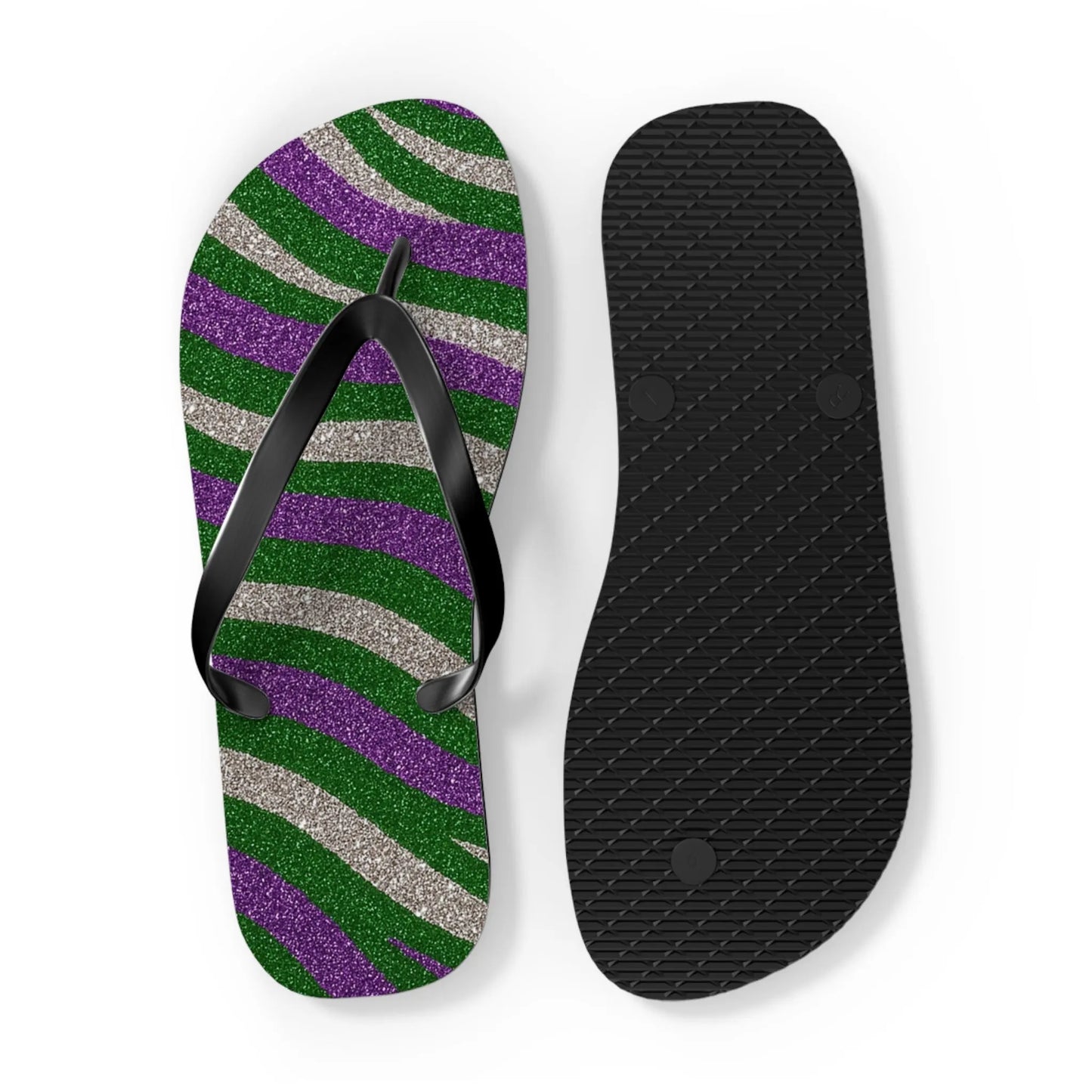 Vibrant Striped Flip Flops for Summer, Beach, Pool, Vacation, Trendy Footwear Printify