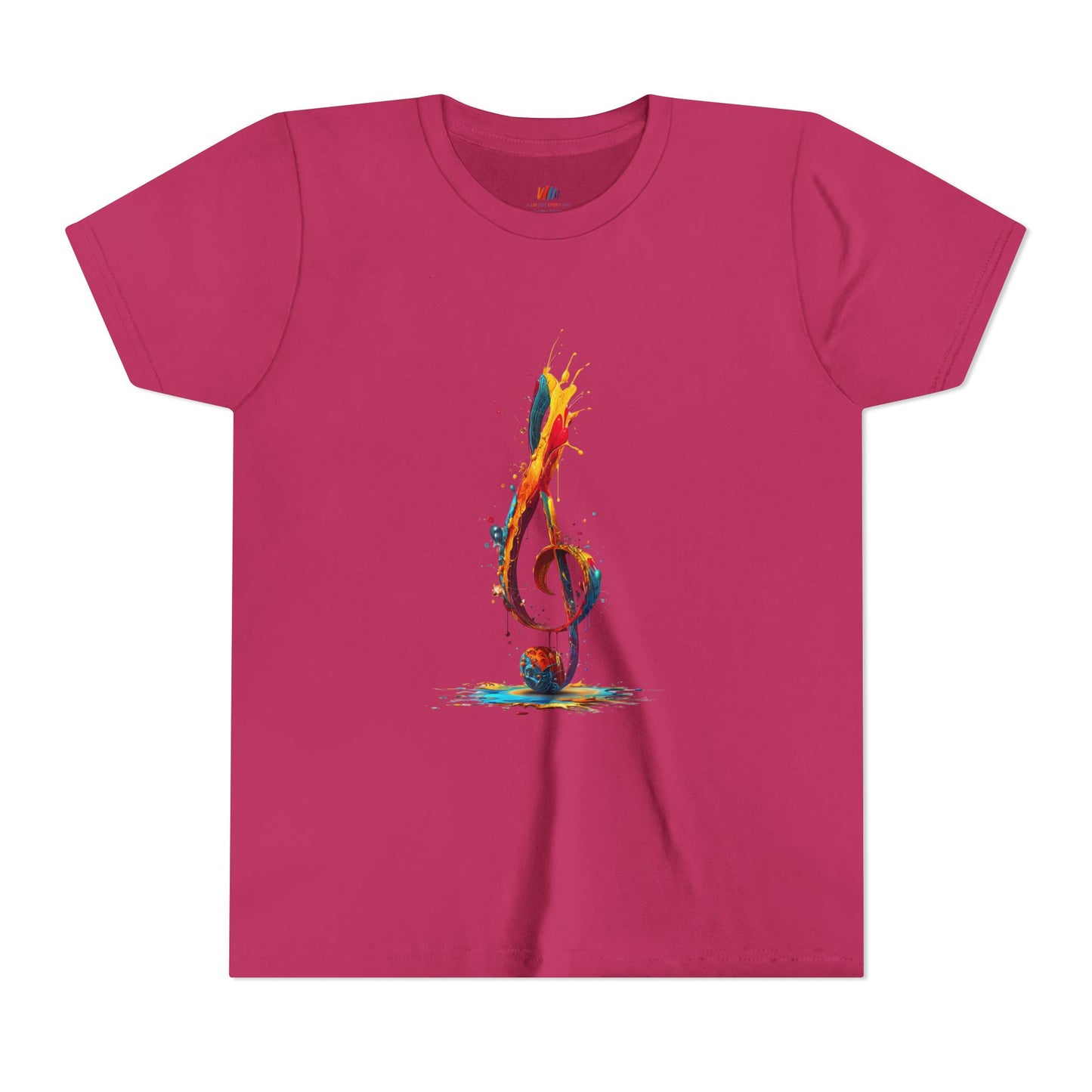 Youth Music Note Tee, Colorful Treble Clef Shirt, Kids Musical Gift, Summer Fun Top, Music Lover T-Shirt