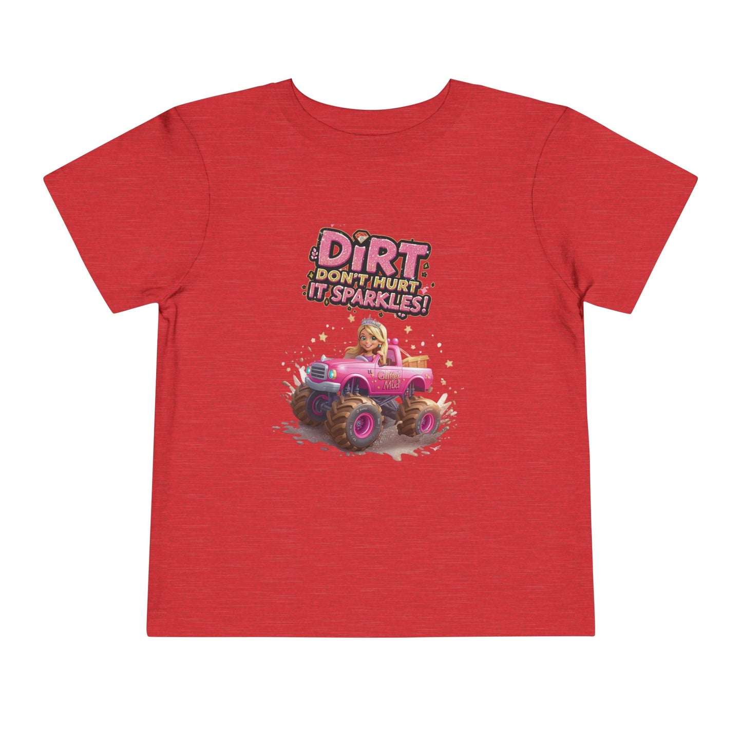 Toddler Tee, Princess in a Pink Monster Truck Dirt Don't Hurt It Sparkles Shirt, Kids Birthday Gift, Cute Girl's Top, Baby Shower Present,