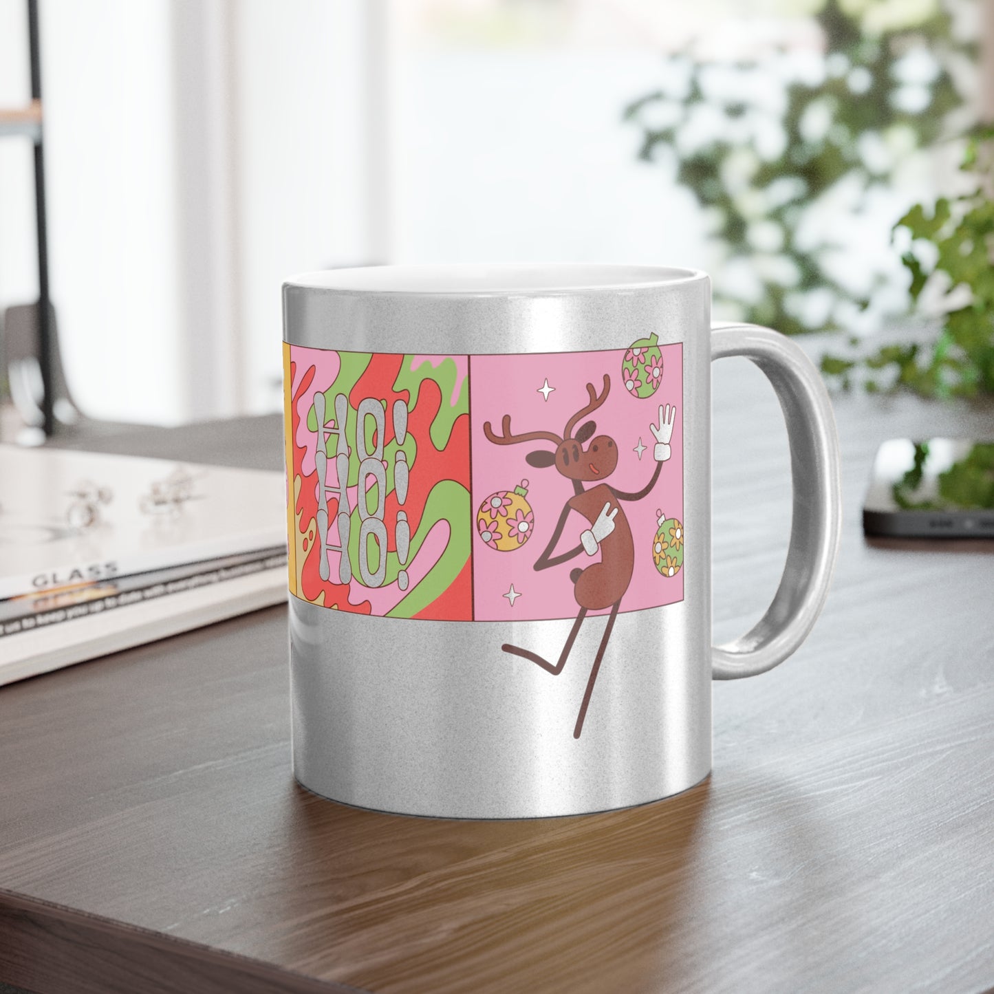 Metallic Christmas Mug | Festive Holiday Drinkware, Gift for Her, Winter Wonderland Decor, Ornament Collector, Merry Christmas Quote