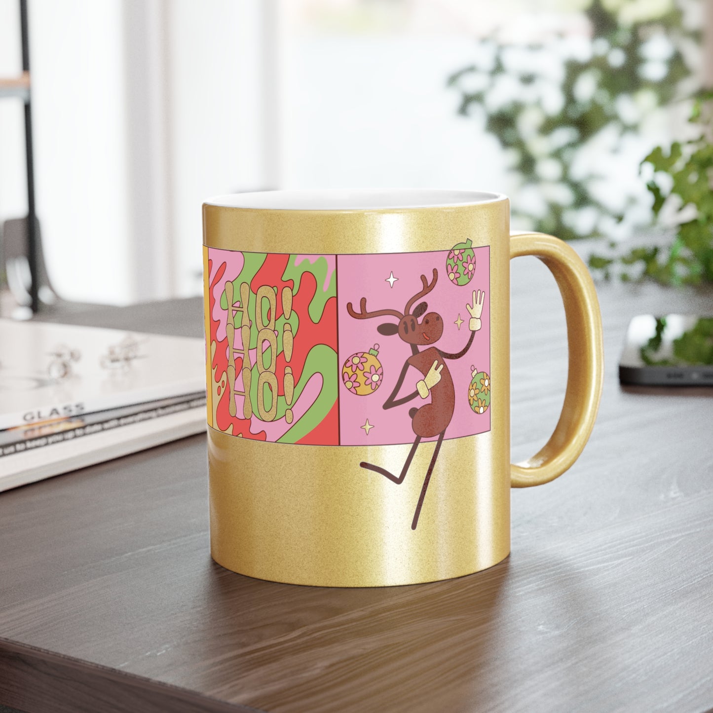 Metallic Christmas Mug | Festive Holiday Drinkware, Gift for Her, Winter Wonderland Decor, Ornament Collector, Merry Christmas Quote